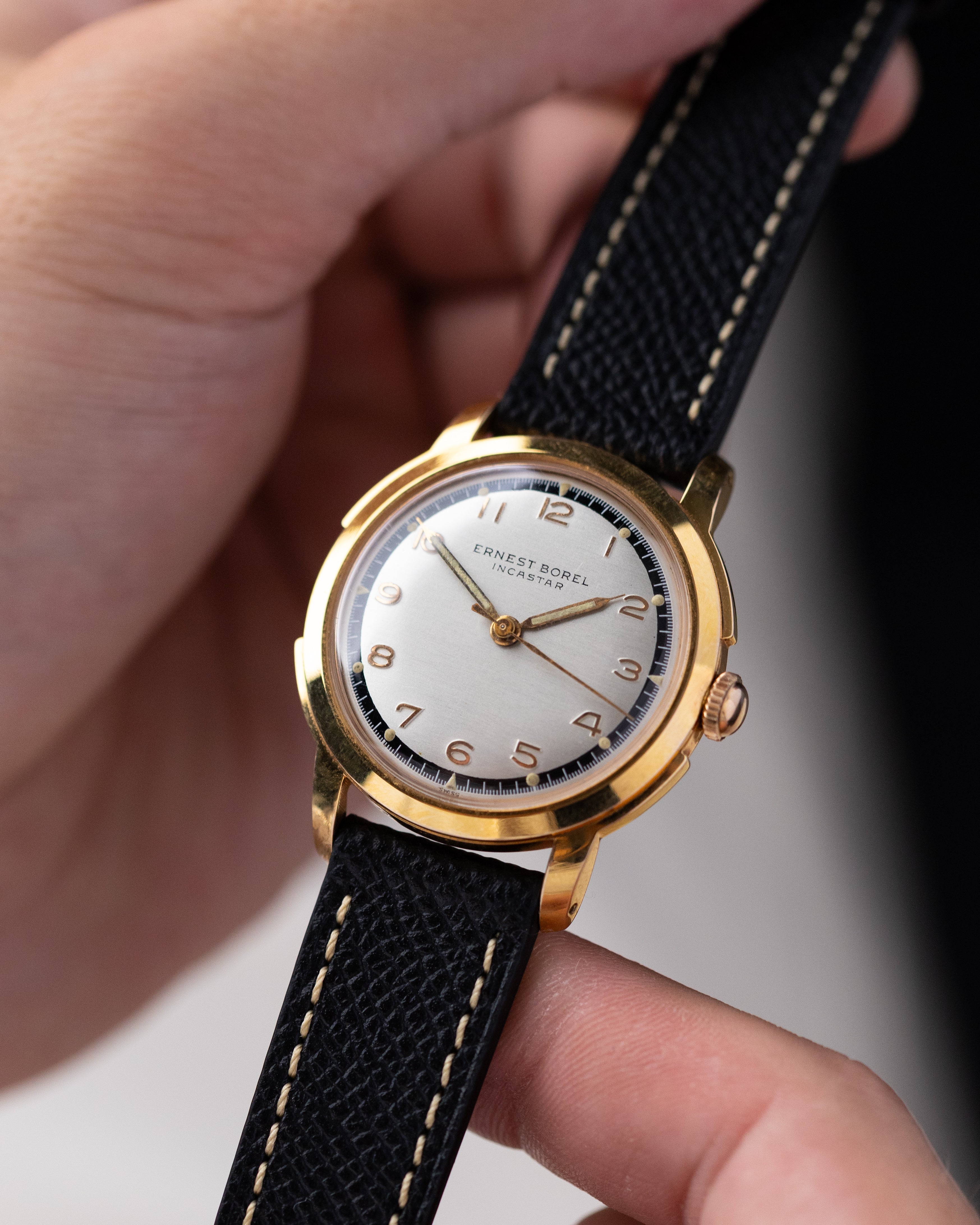 Ernest Borel Incastar, Vintage Swiss watch, Gold - Plated Case, Sector - Style Two - tone Dial from 1950's - DuMarko