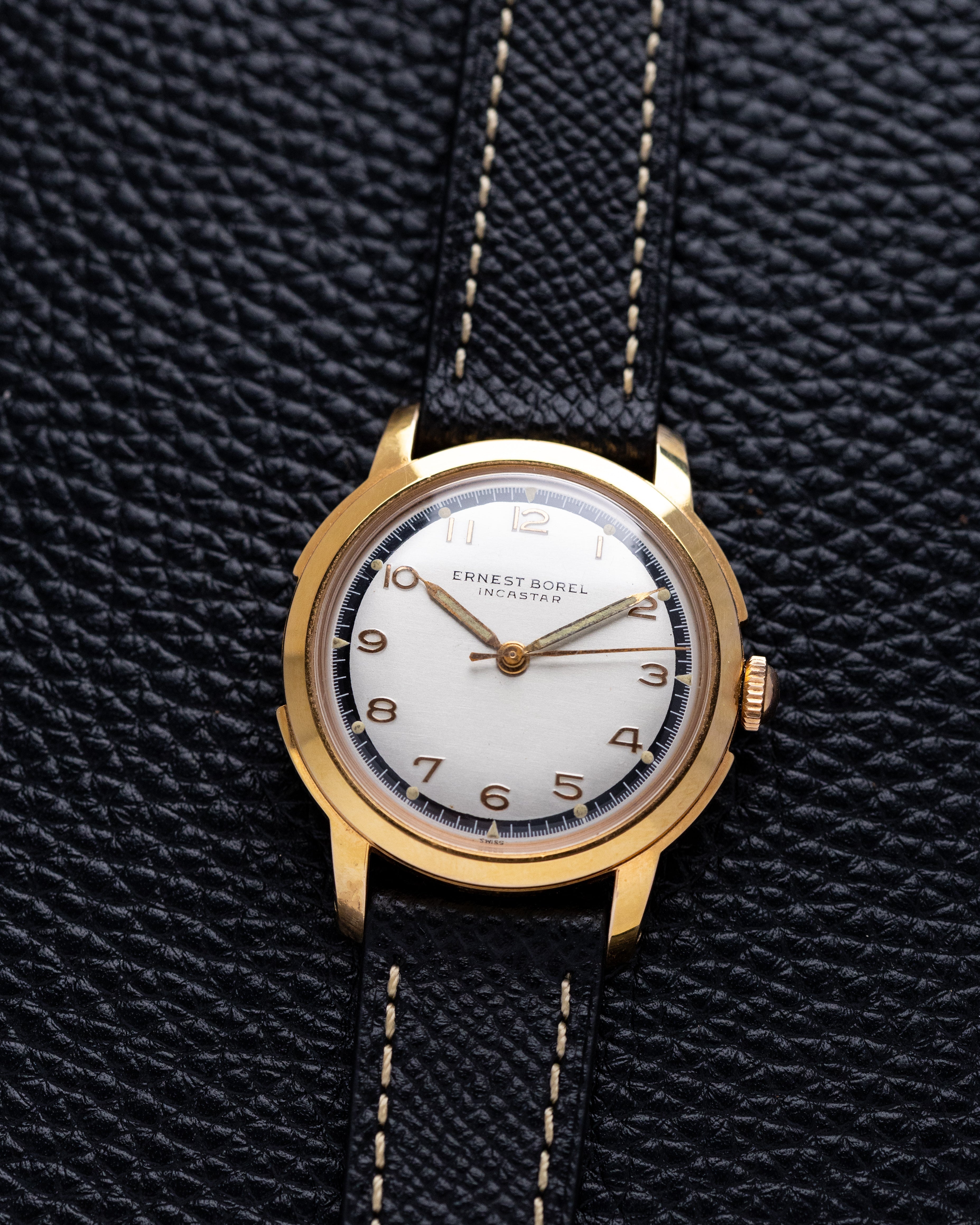 Ernest Borel Incastar, Vintage Swiss watch, Gold - Plated Case, Sector - Style Two - tone Dial from 1950's - DuMarko