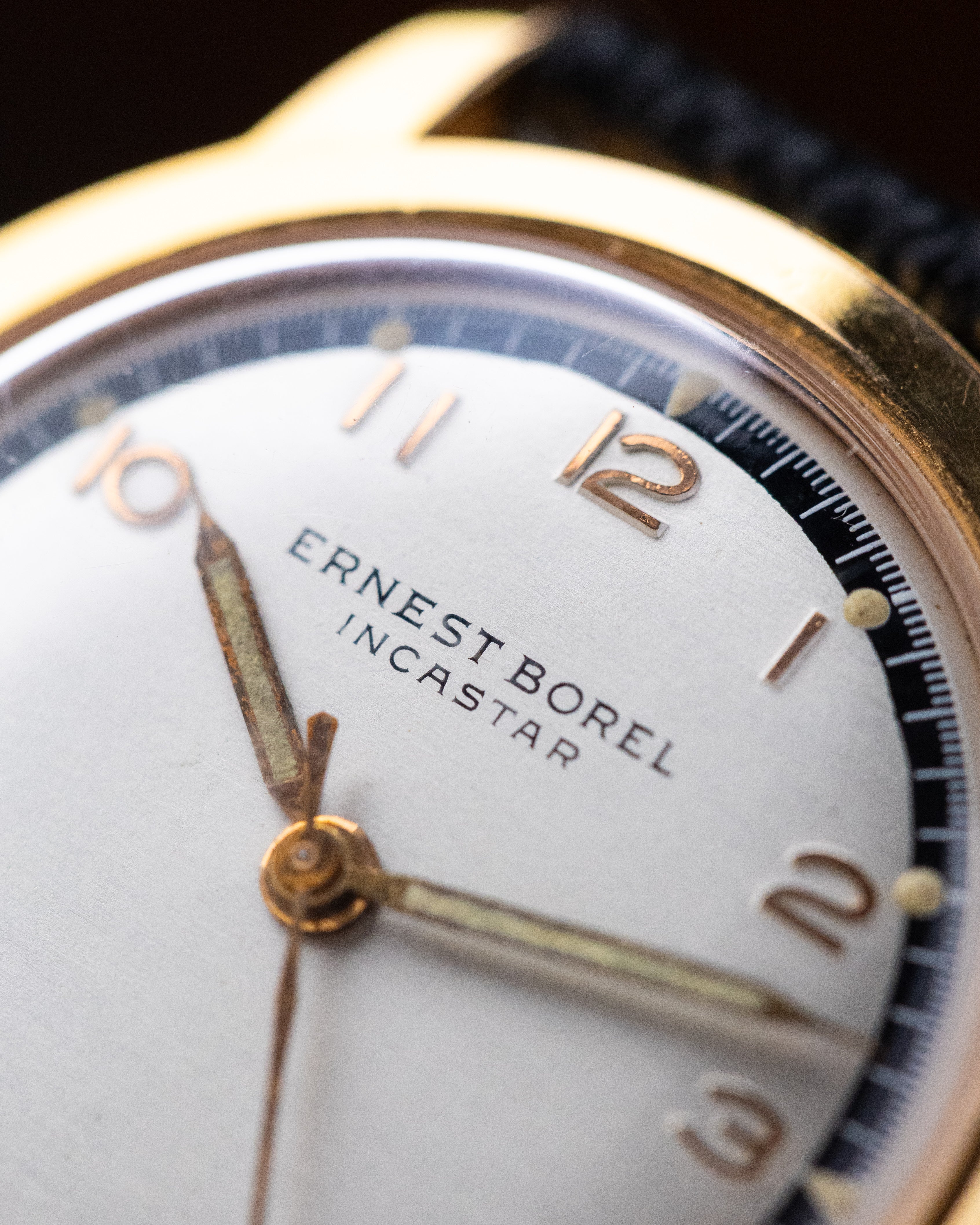 Ernest Borel Incastar, Vintage Swiss watch, Gold - Plated Case, Sector - Style Two - tone Dial from 1950's - DuMarko