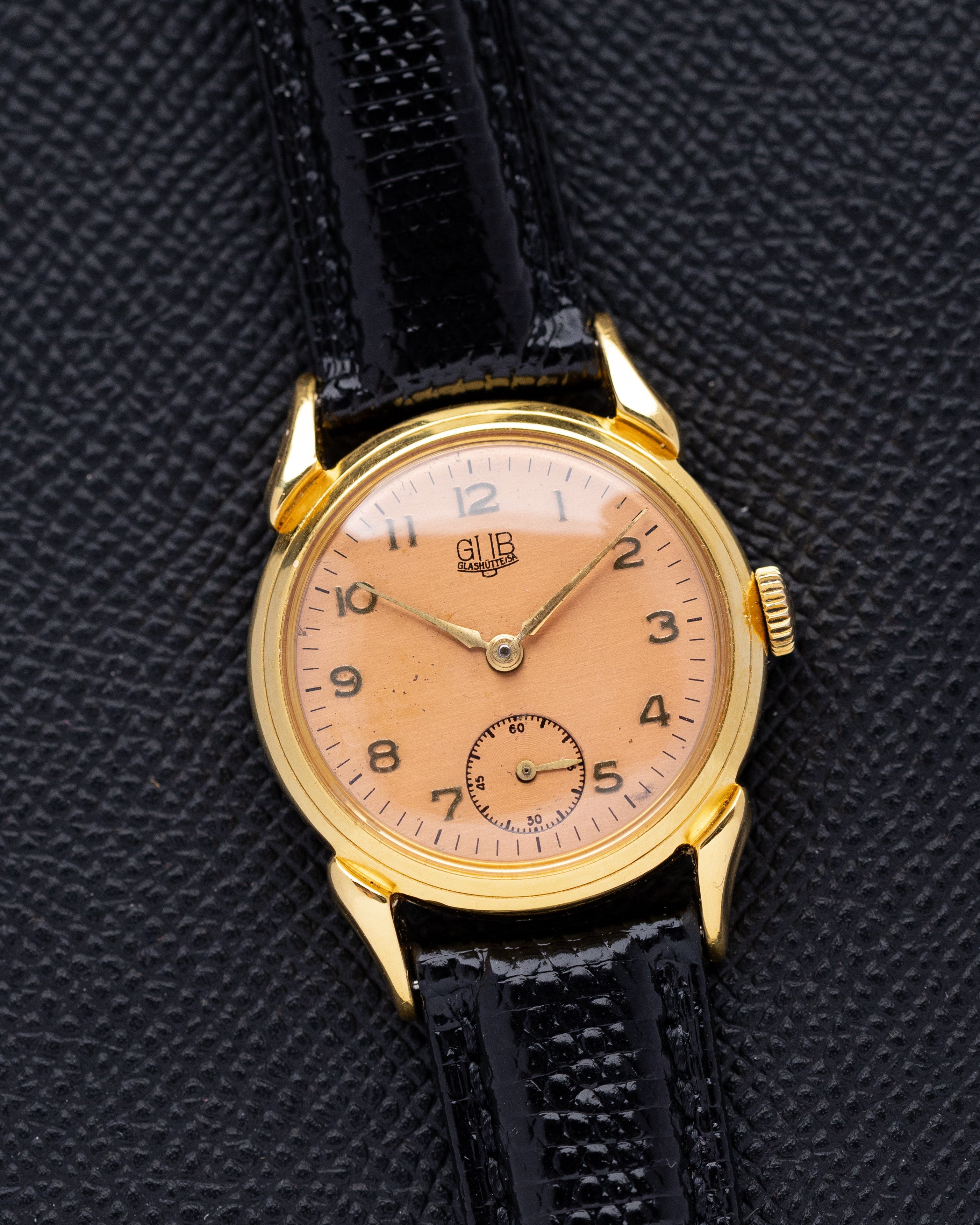 GUB Glashütte Vintage German Watch, Salmon Dial, Cal. 60, Crab/claw Lugs from 1950's - DuMarko