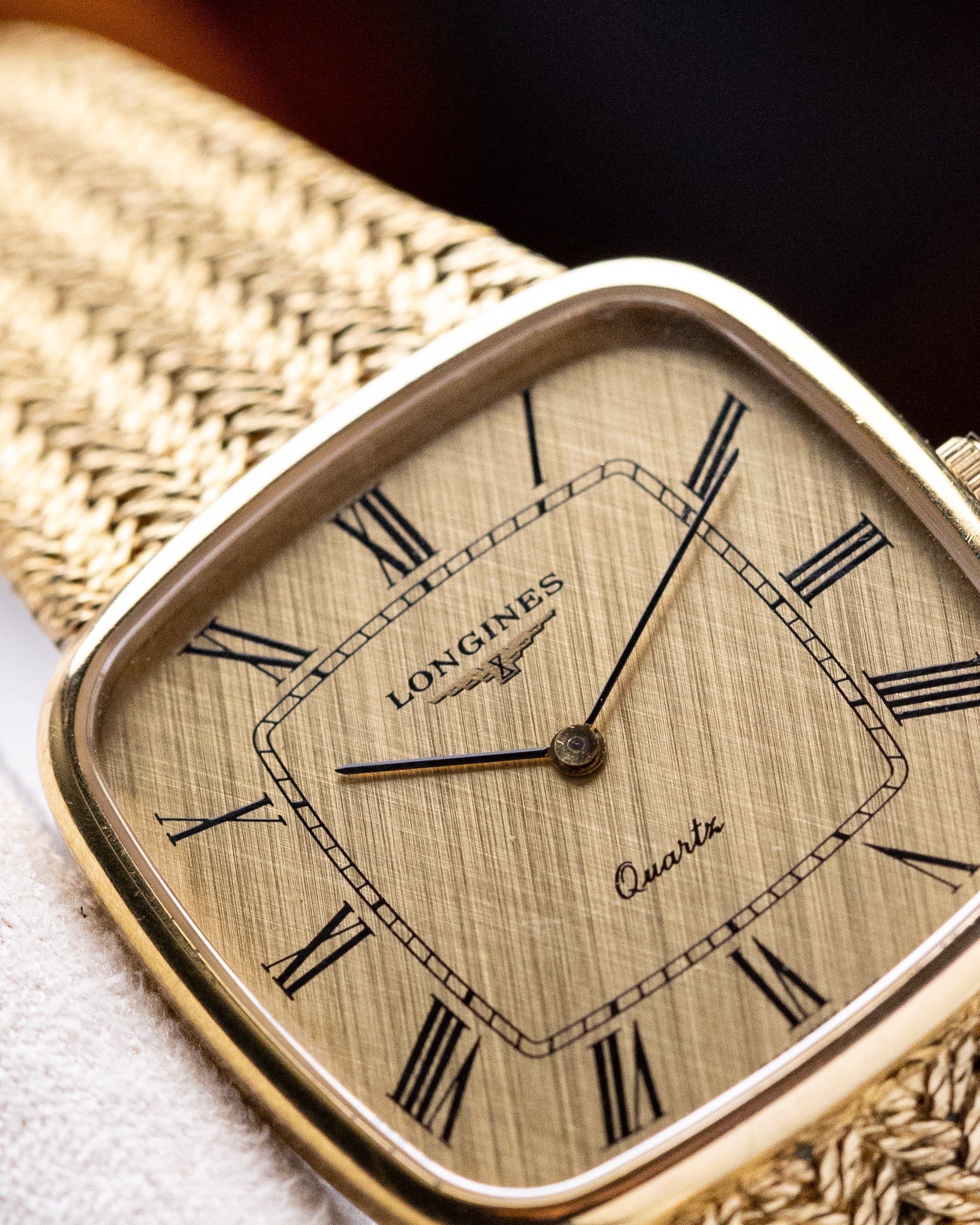 Longines Tank, Vintage Swiss Watch, Brushed Dial, Art Deco Style from 1980's - DuMarko