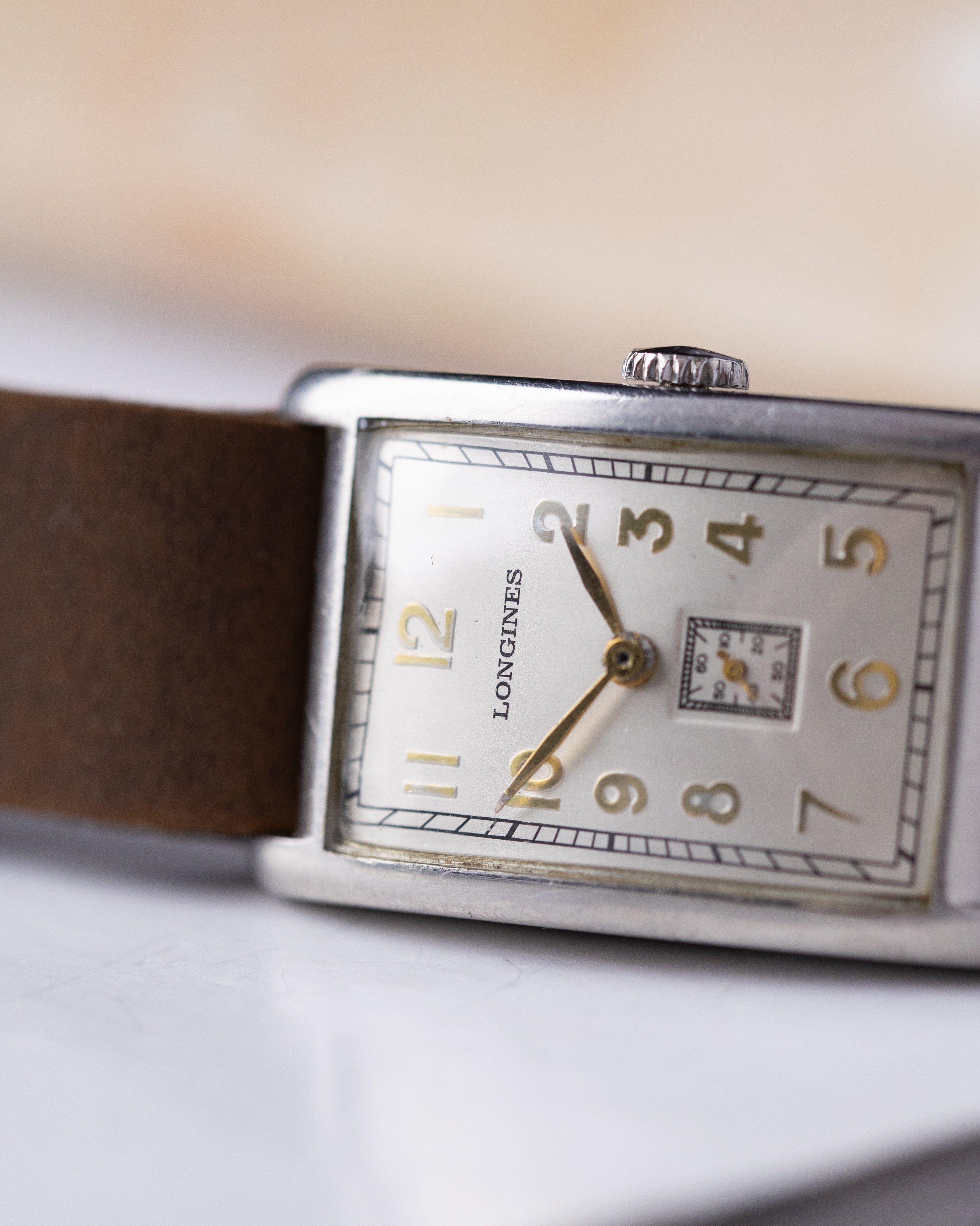 Longines Vintage Swiss Watch, Cal. 26.173, Oversized Tank, Art Deco Style - DuMarko