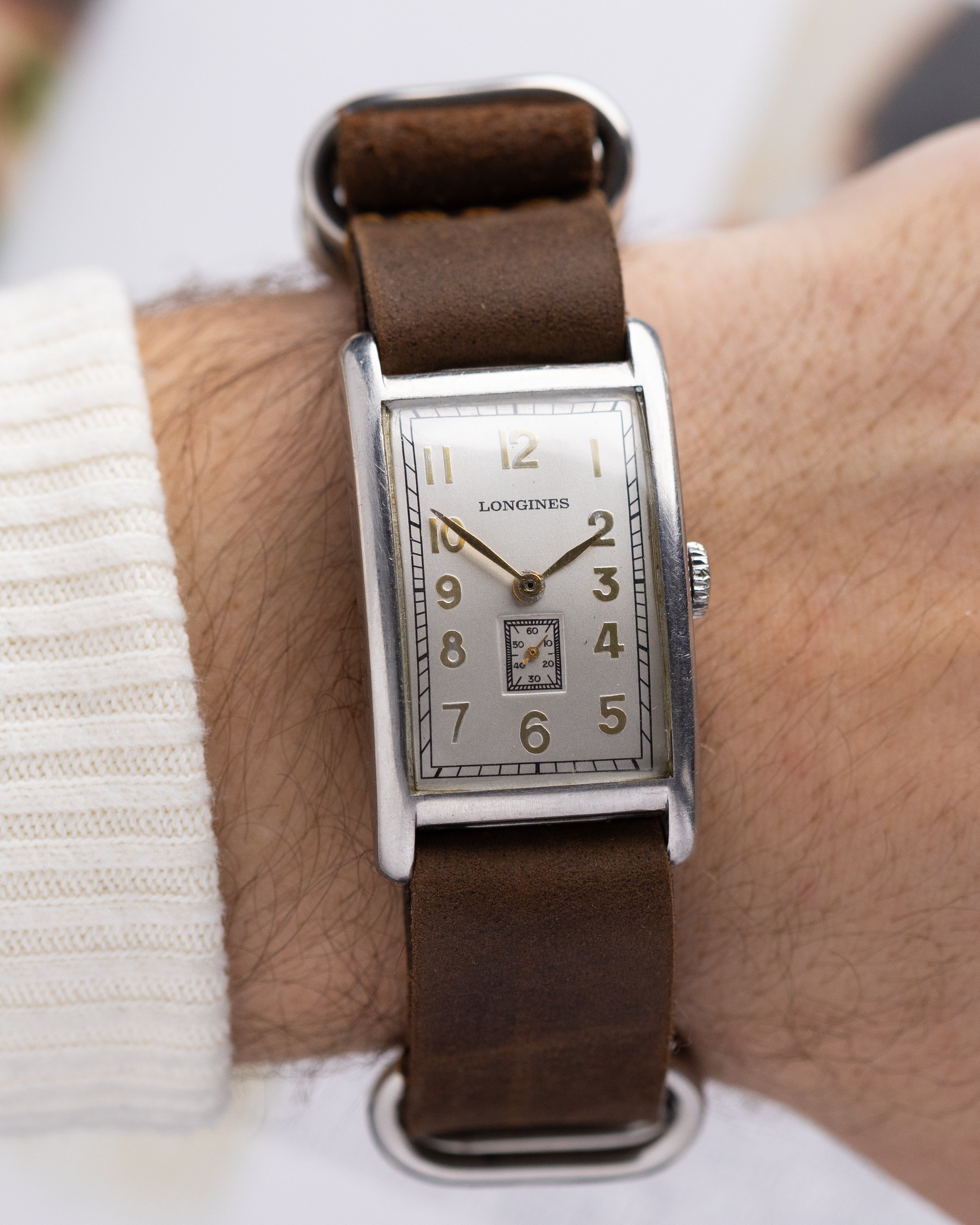 Longines Vintage Swiss Watch, Cal. 26.173, Oversized Tank, Art Deco Style - DuMarko