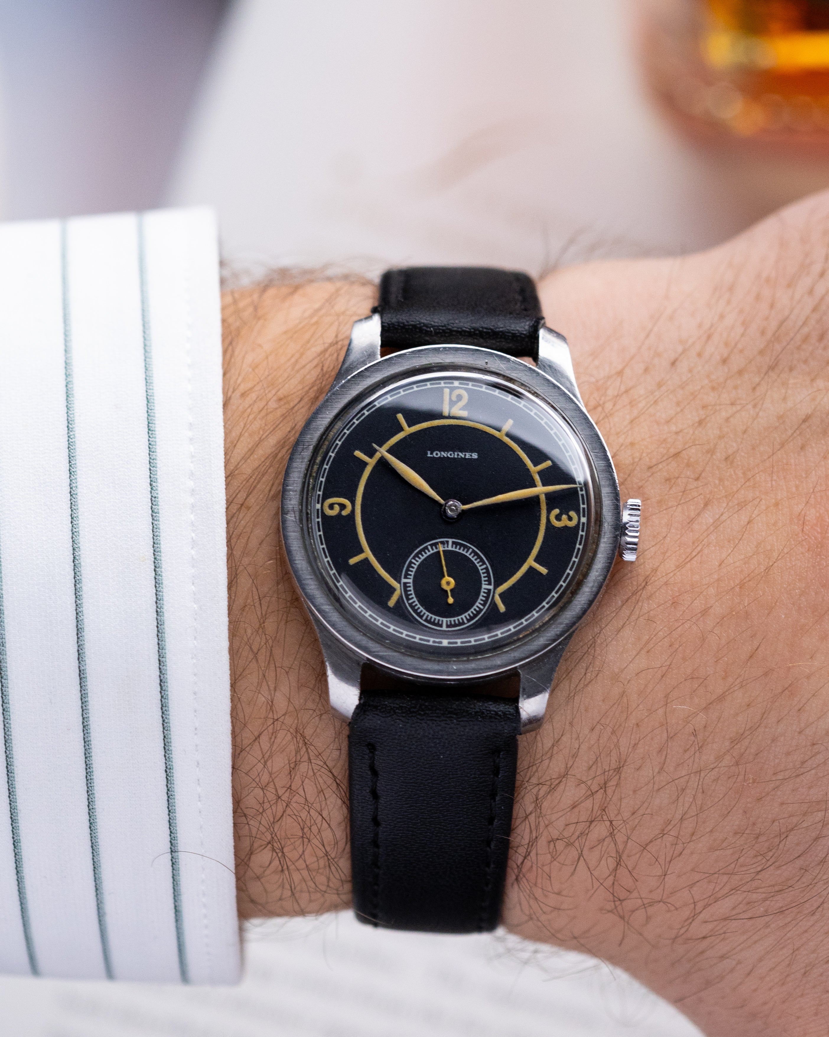 Longines Vintage Swiss Watch, Sector Dial, Coin Edge Calatrava Case from 1937 - DuMarko