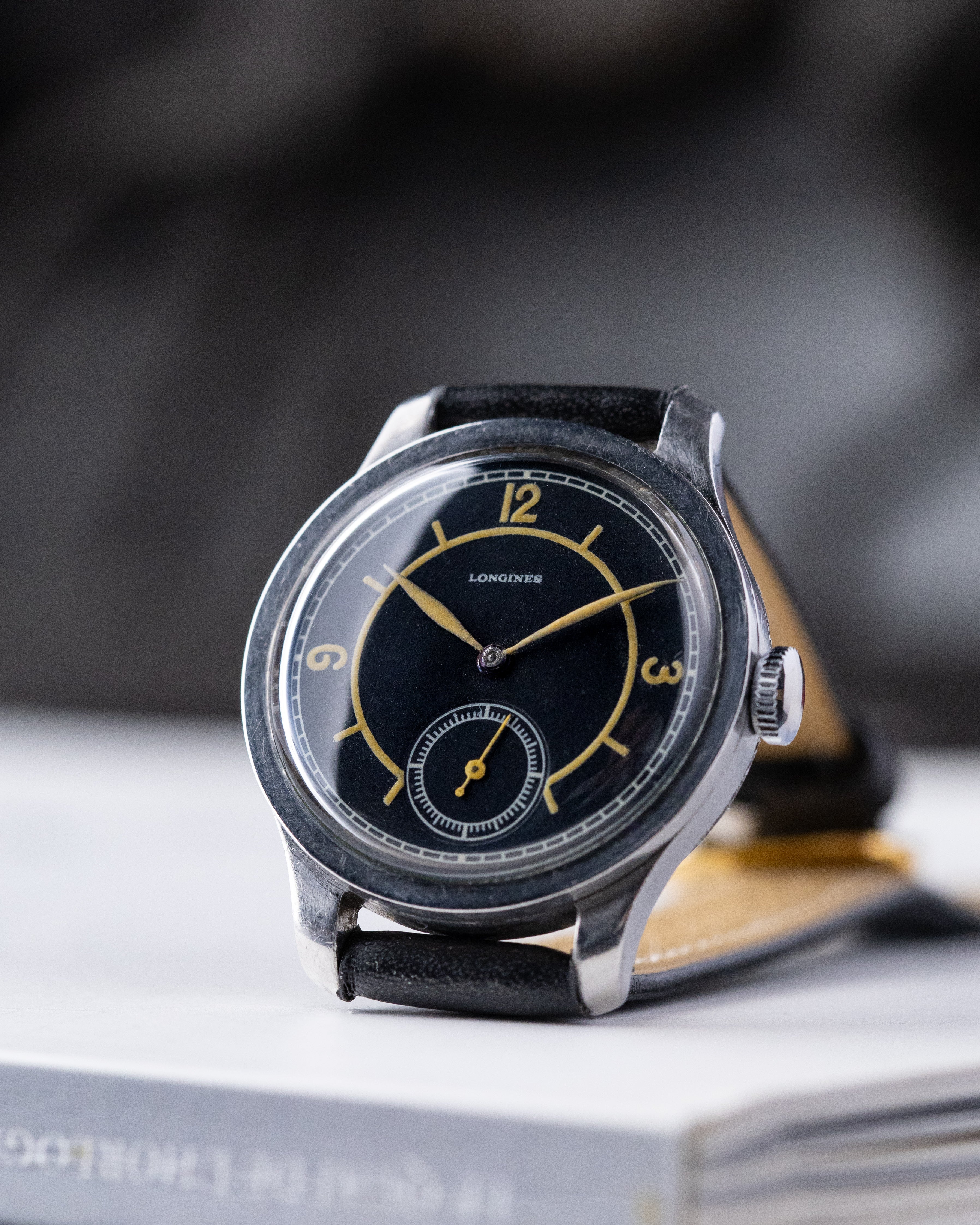 Longines Vintage Swiss Watch, Sector Dial, Coin Edge Calatrava Case from 1937 - DuMarko