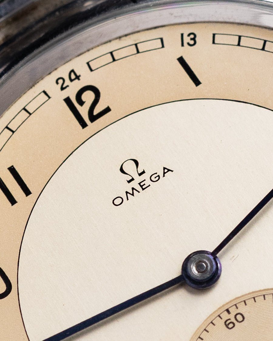 Omega "Étanche" Vintage Swiss Waterproof Pocket Watch, Cal. 38.5L.T1, Two - Tone Dial from 1939 - DuMarko