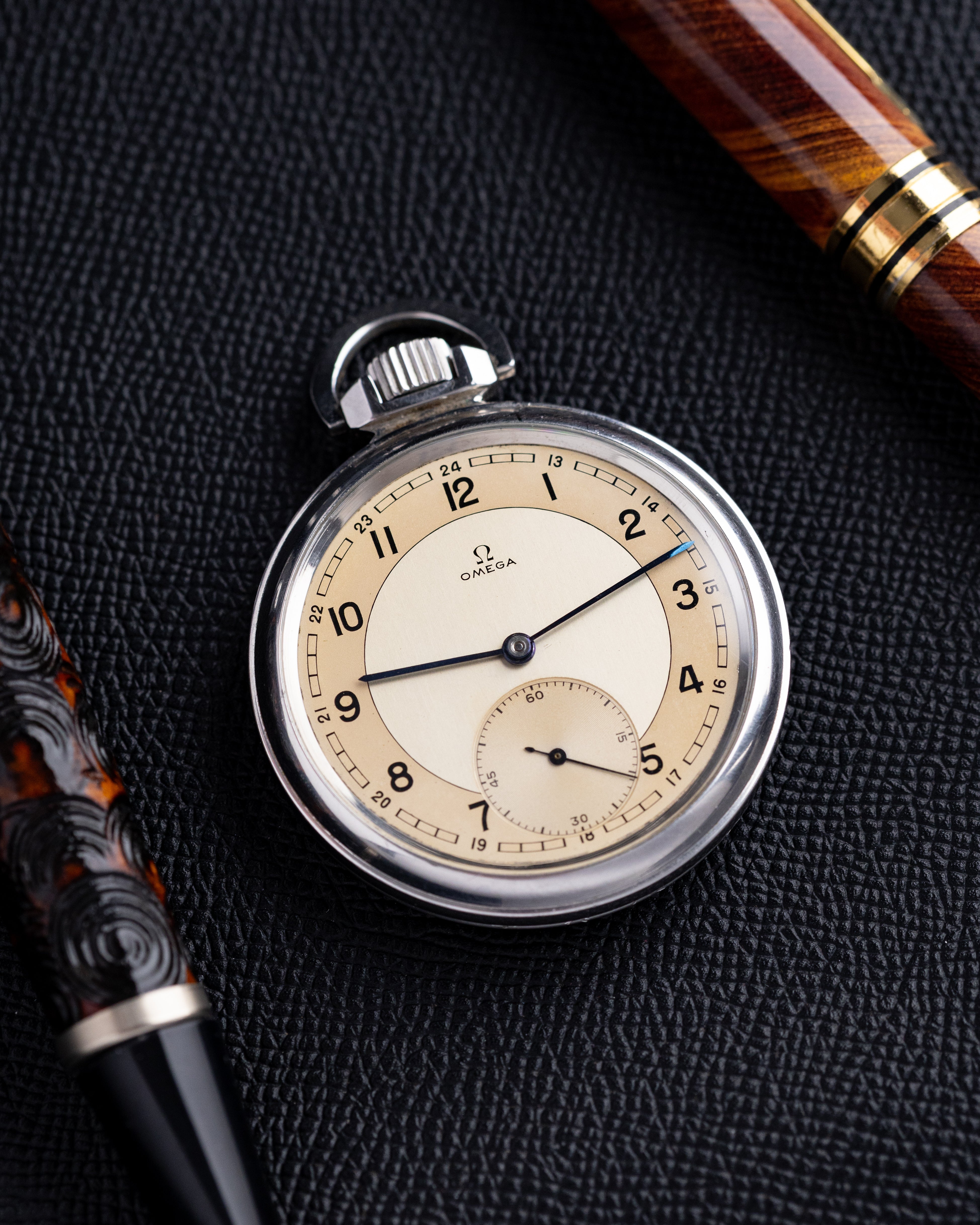 Omega "Étanche" Vintage Swiss Waterproof Pocket Watch, Cal. 38.5L.T1, Two - Tone Dial from 1939 - DuMarko