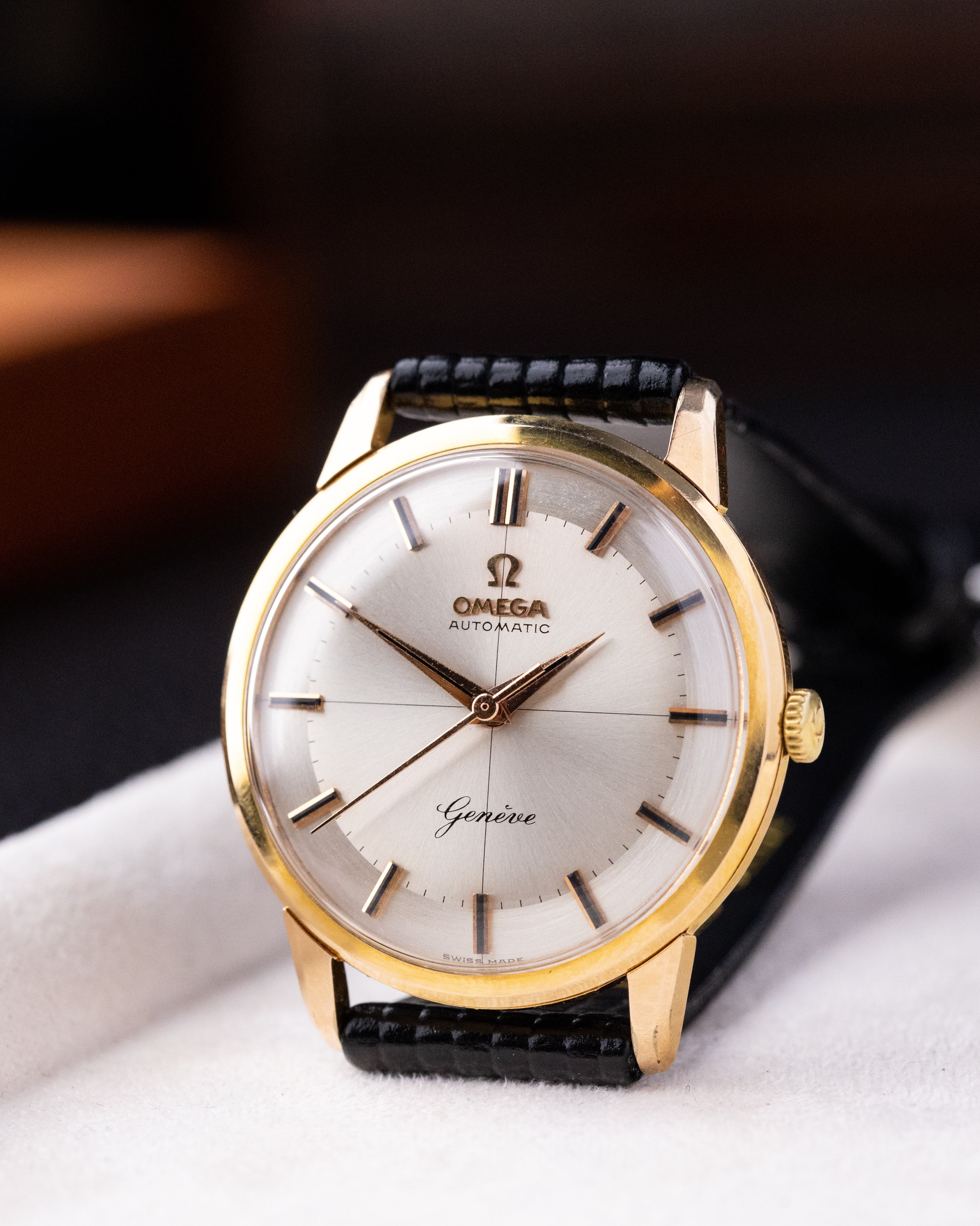 Omega Genève, Two - tone Dial, Luxury Gold - plated watch, Ref. 14702SC61, Swiss Made from 1961 - DuMarko