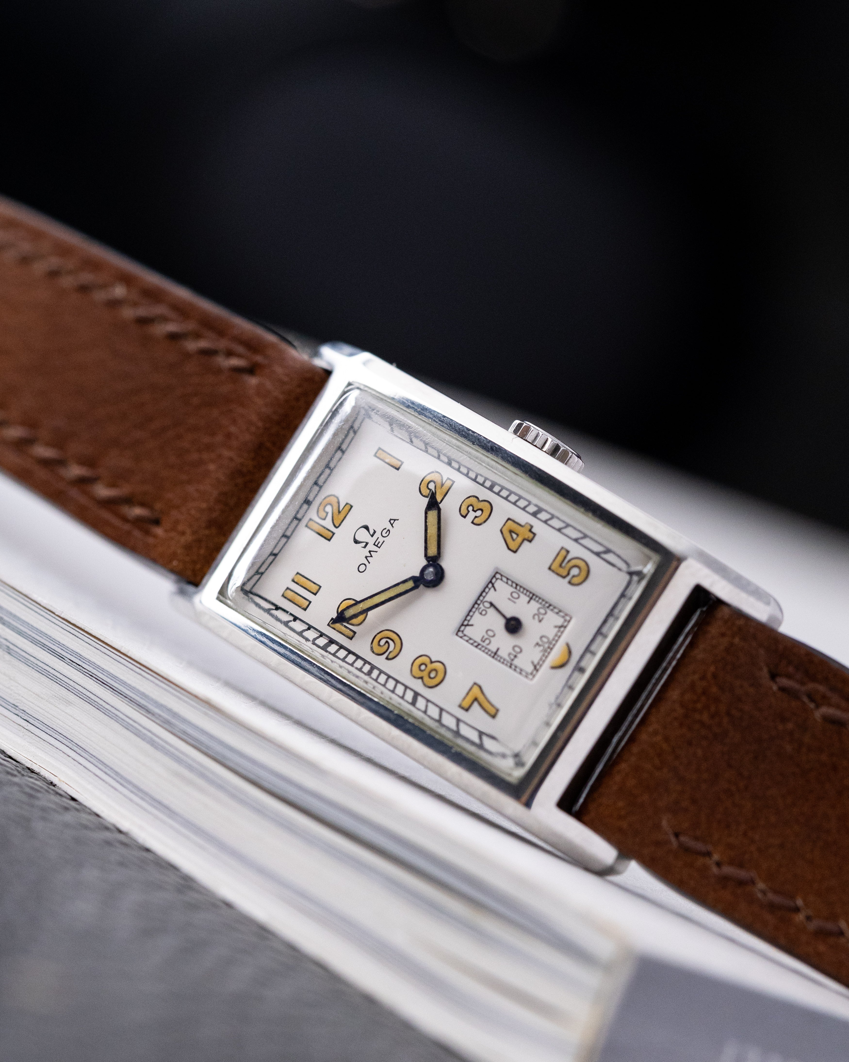 Omega Rectangular Tank, Vintage Art Deco Watch from 1930s, Cal. T17, Swiss Watch - DuMarko