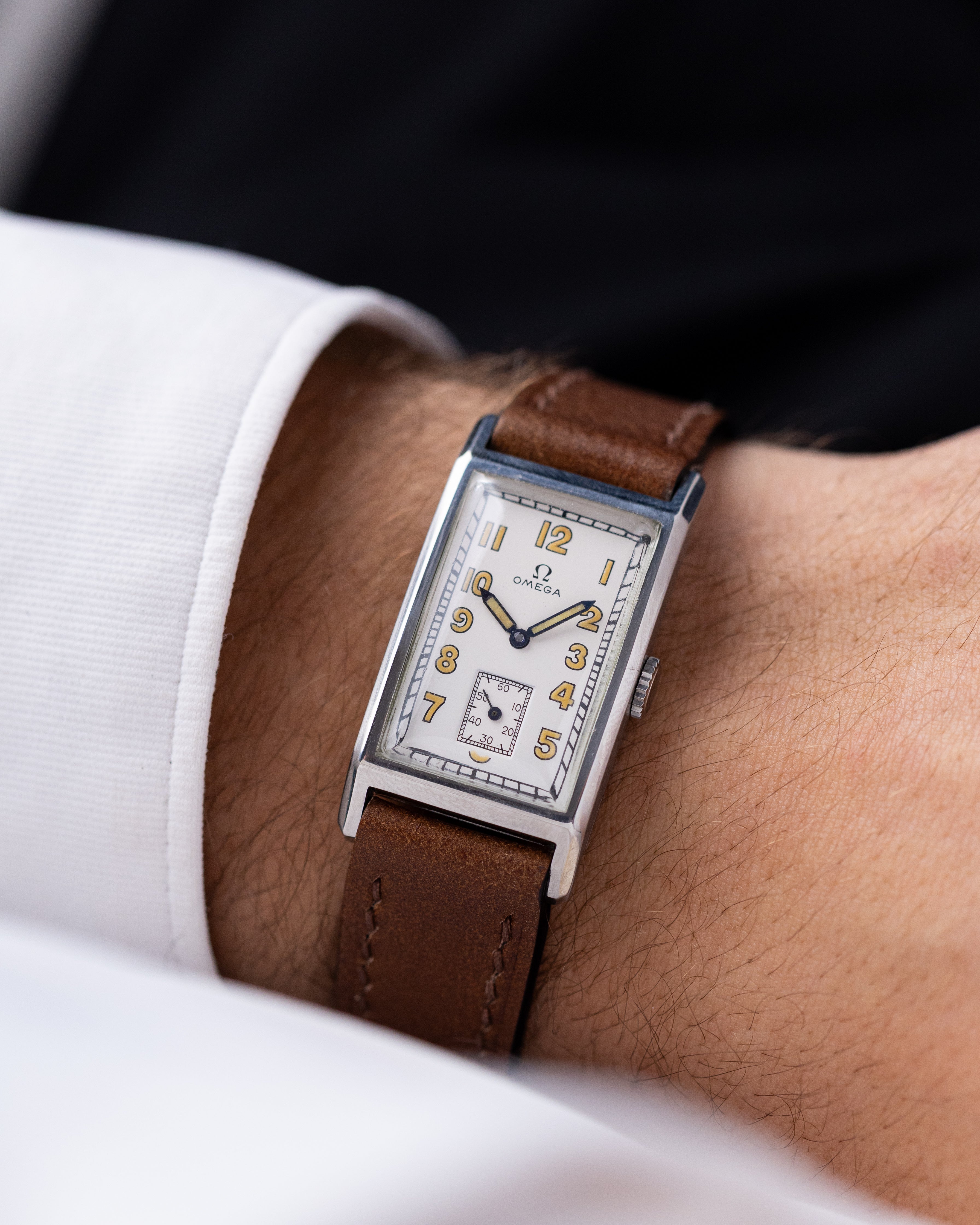 Omega Rectangular Tank, Vintage Art Deco Watch from 1930s, Cal. T17, Swiss Watch - DuMarko