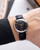 Omega Vintage Swiss Watch, Automatic Bumper, Ref. 2398, Black gilt dial - DuMarko