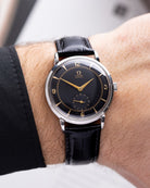 Omega Vintage Swiss Watch, Automatic Bumper, Ref. 2398, Black gilt dial - DuMarko