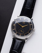 Omega Vintage Swiss Watch, Automatic Bumper, Ref. 2398, Black gilt dial - DuMarko