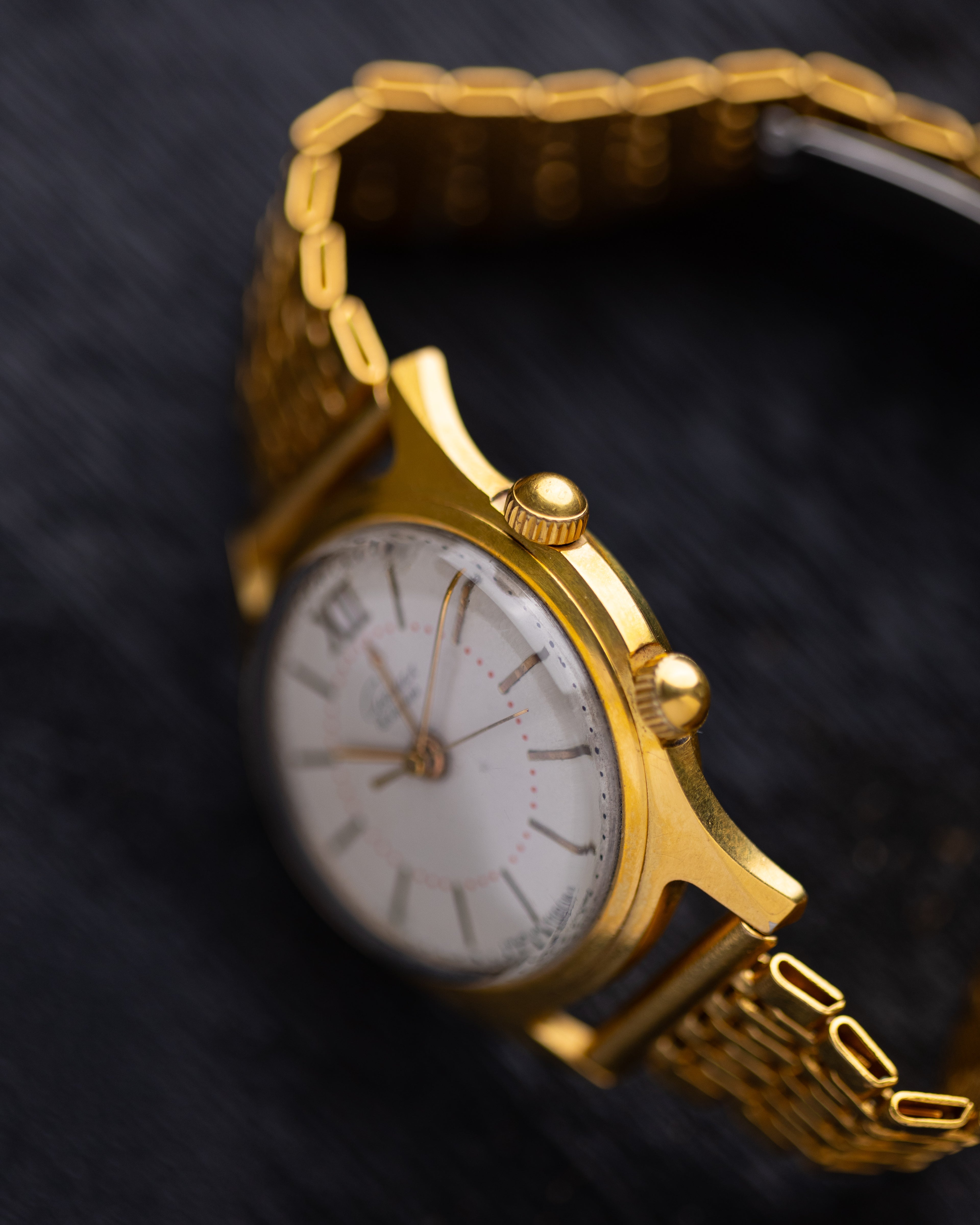 Poljot Signal (Alarm) Vintage Soviet Watch, Original gold plated bracelet - DuMarko