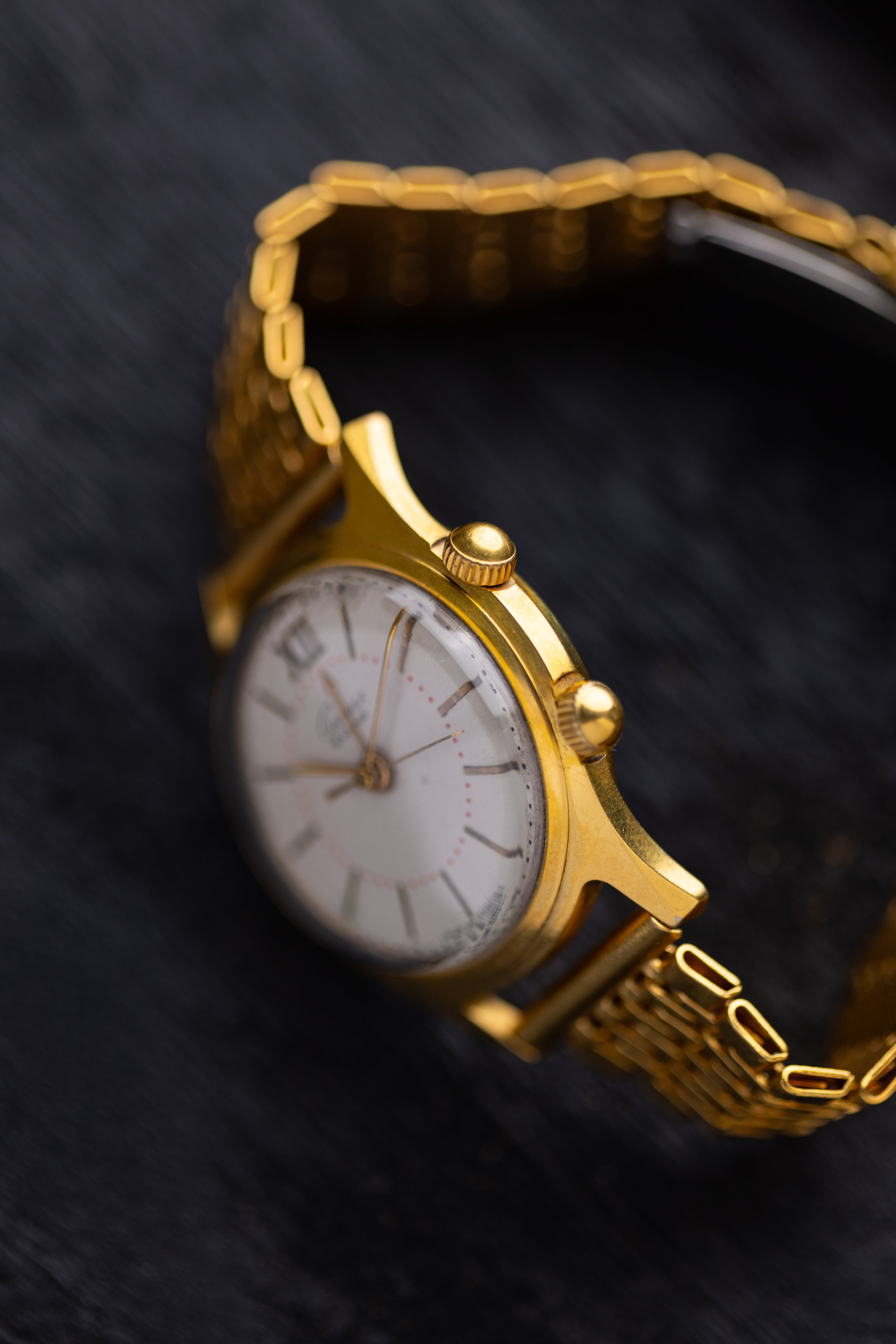 Poljot Signal (Alarm) Vintage Soviet Watch, Original gold plated bracelet - DuMarko