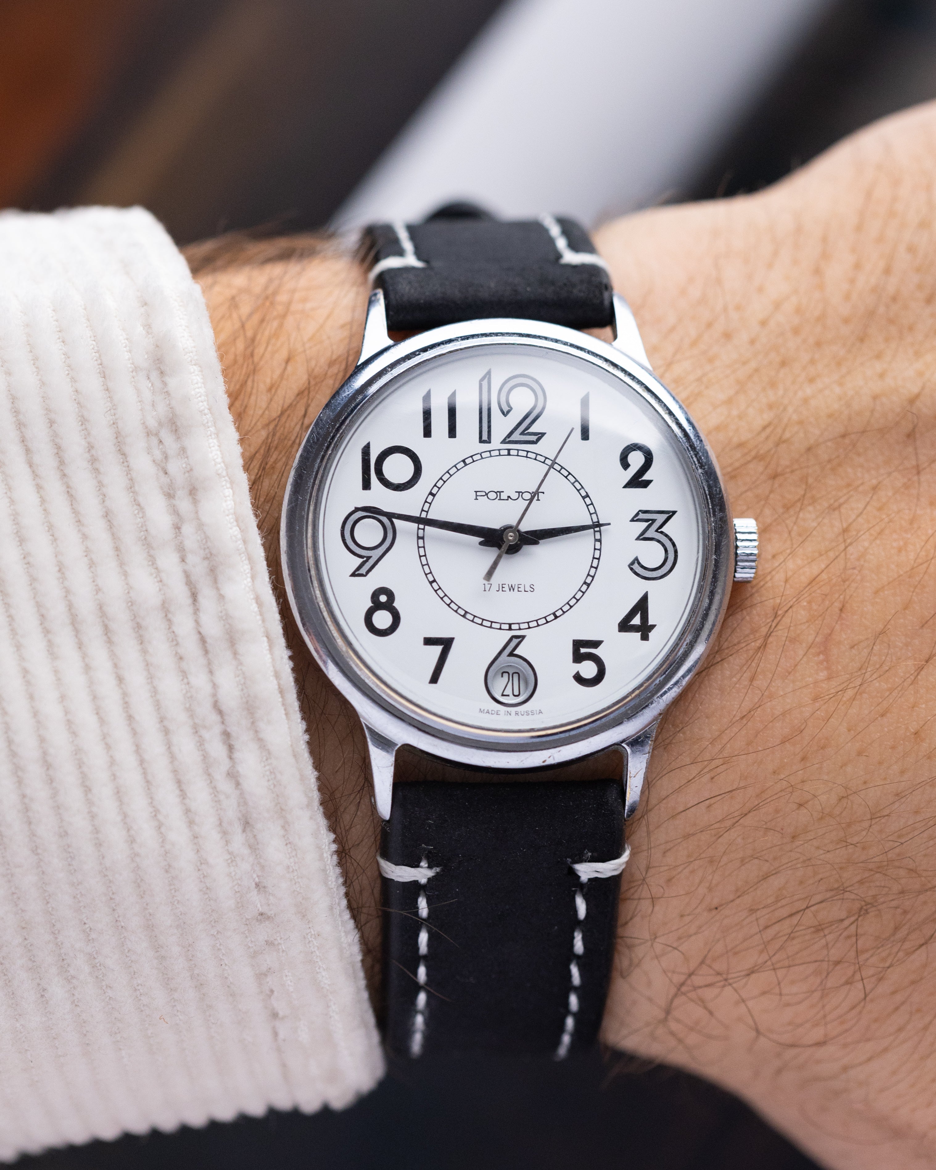 Poljot Vintage Soviet Watch, Calendar window, Made in USSR - DuMarko