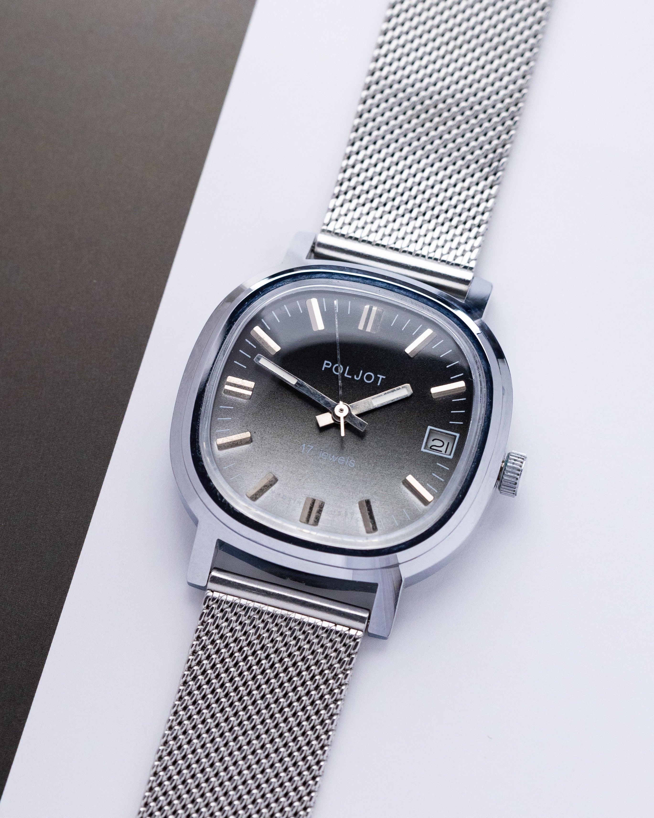 Poljot Vintage Soviet watch, Cushion case, Gradient (fumé) dial - DuMarko