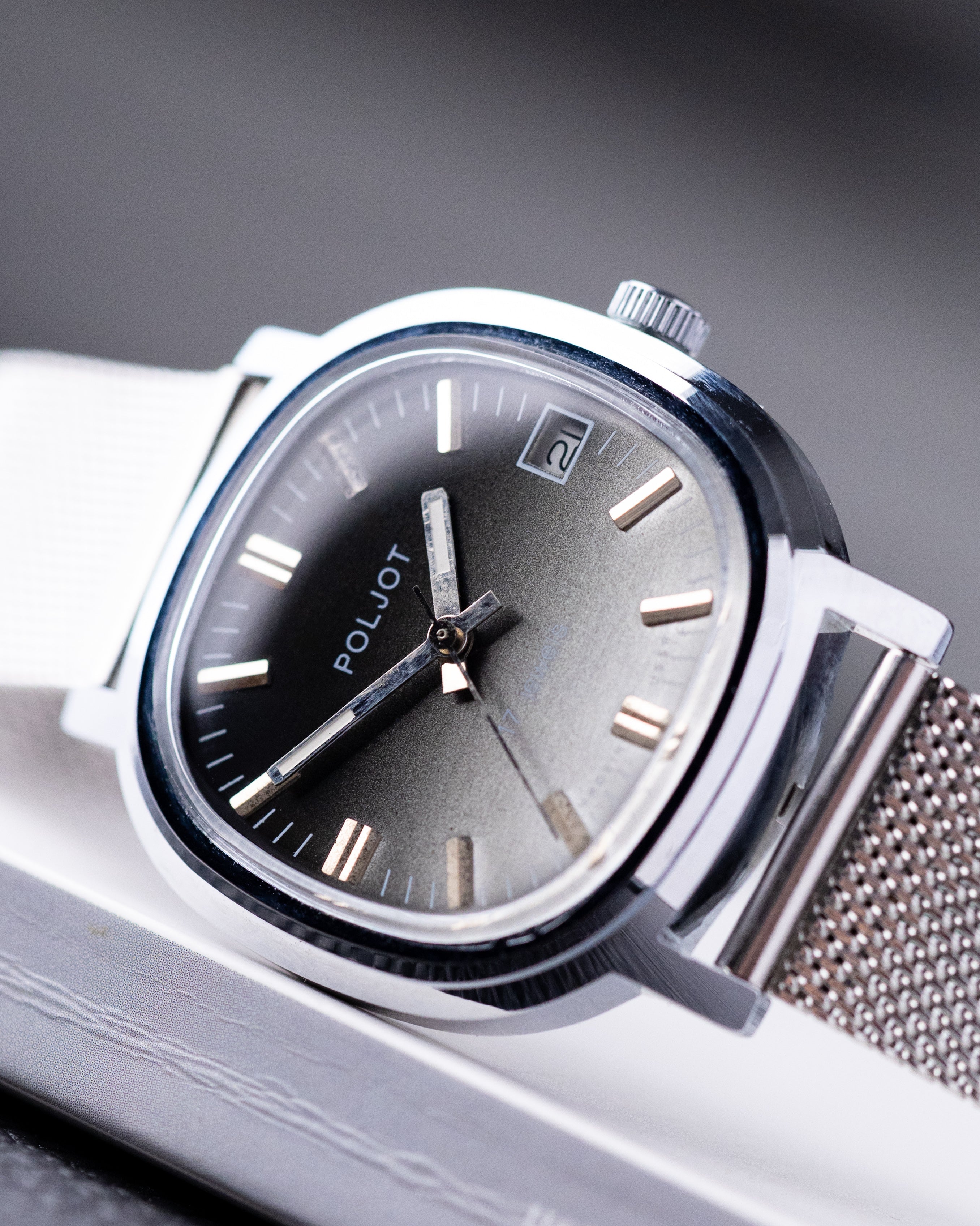 Poljot Vintage Soviet watch, Cushion case, Gradient (fumé) dial - DuMarko