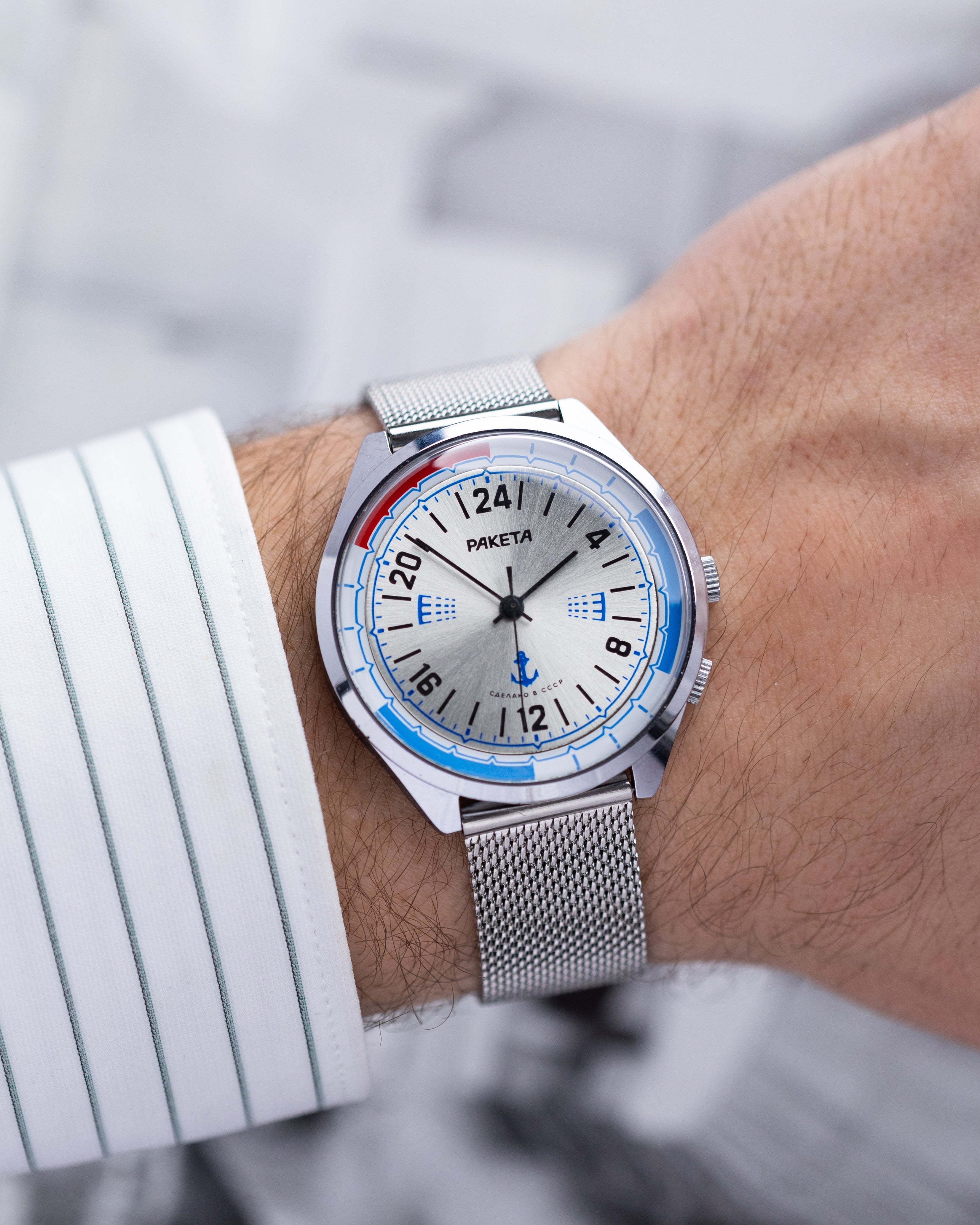 Raketa Vintage Soviet Marine 24h, Polar Watch, Cal. 2623.H, Made in USSR - DuMarko