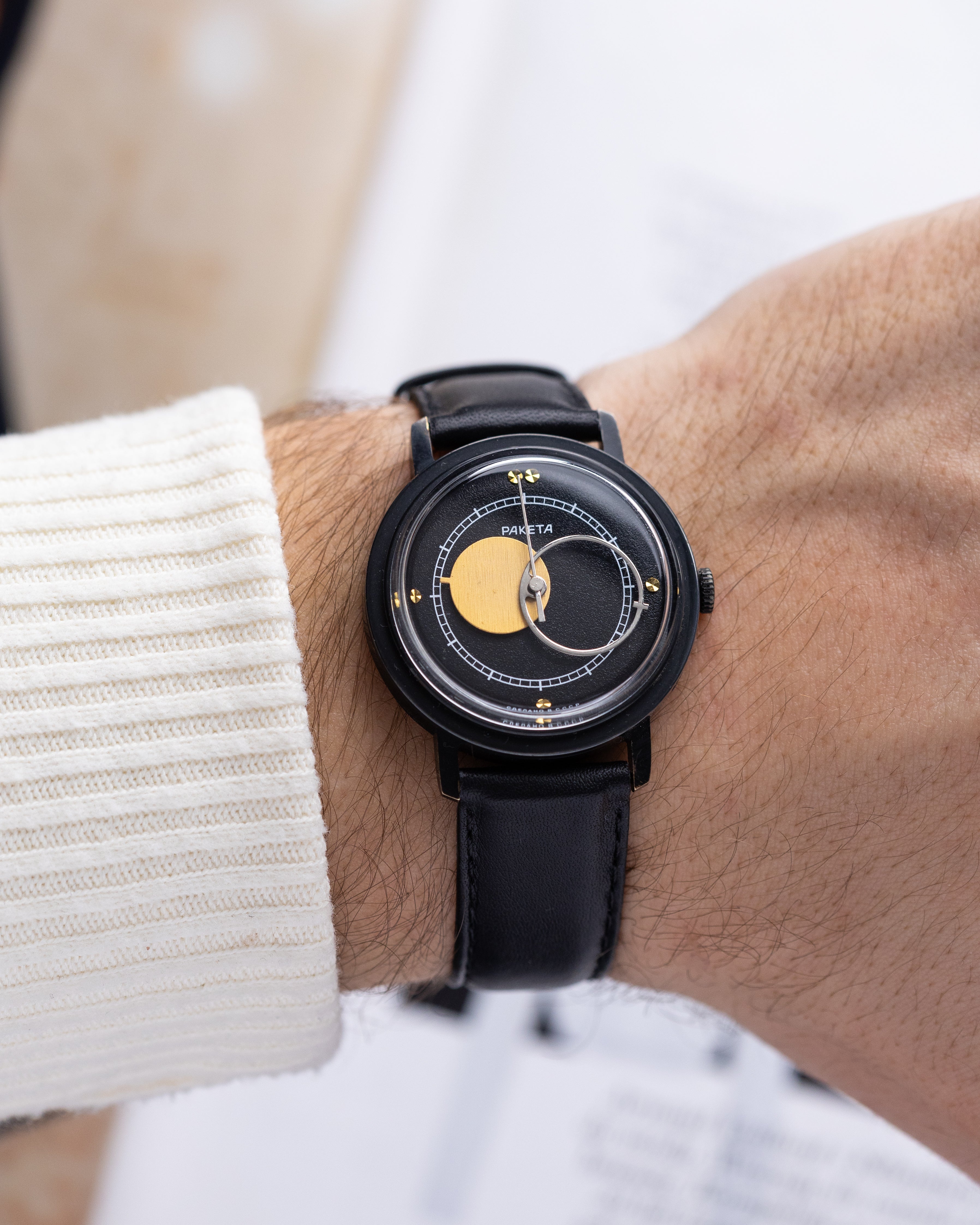Raketa Vintage Soviet Watch "Copernicus Night", Black Dial, Cal.2609 - DuMarko