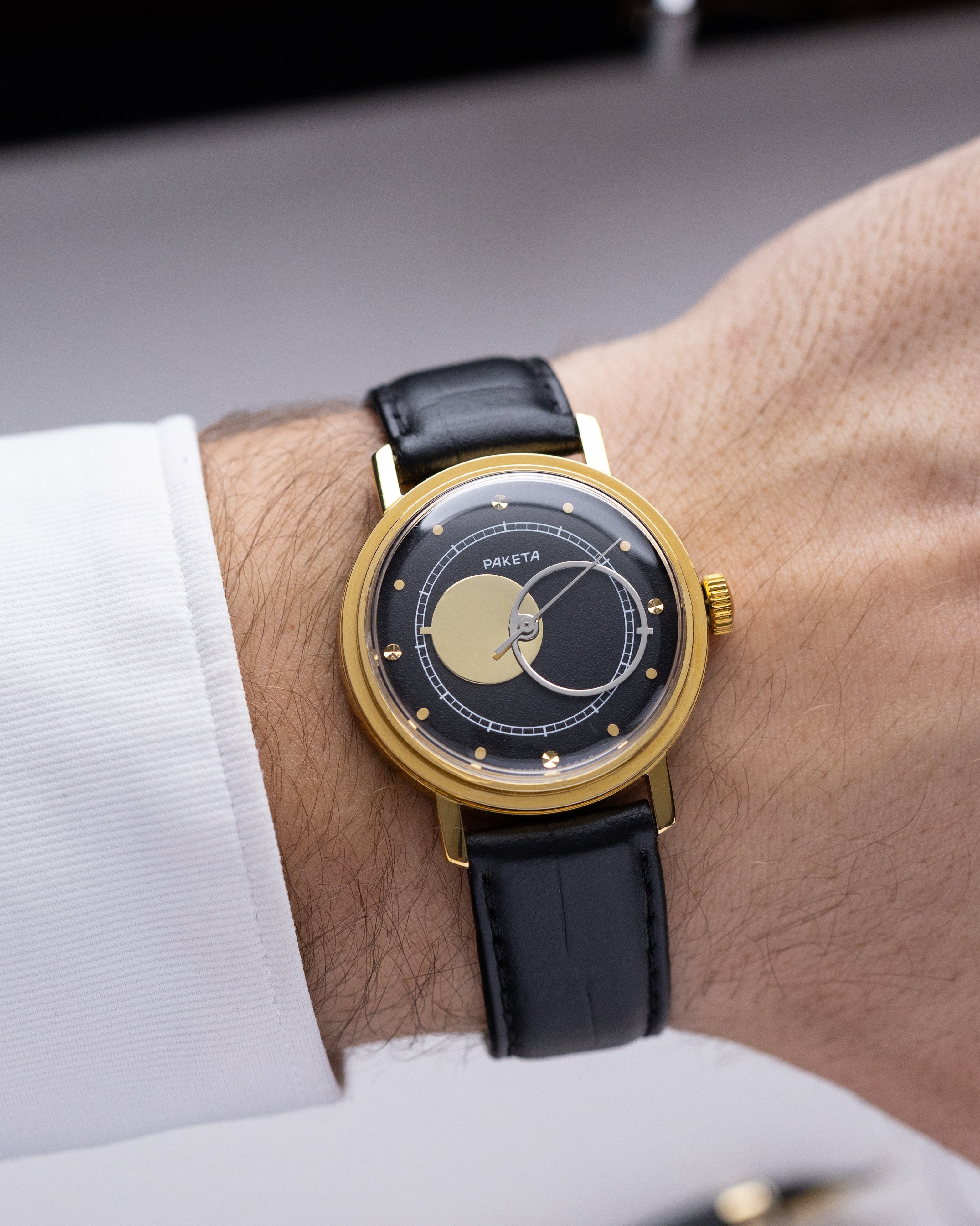 Raketa Vintage Soviet Watch "Copernicus Night", Black Dial, Cal.2609 - DuMarko