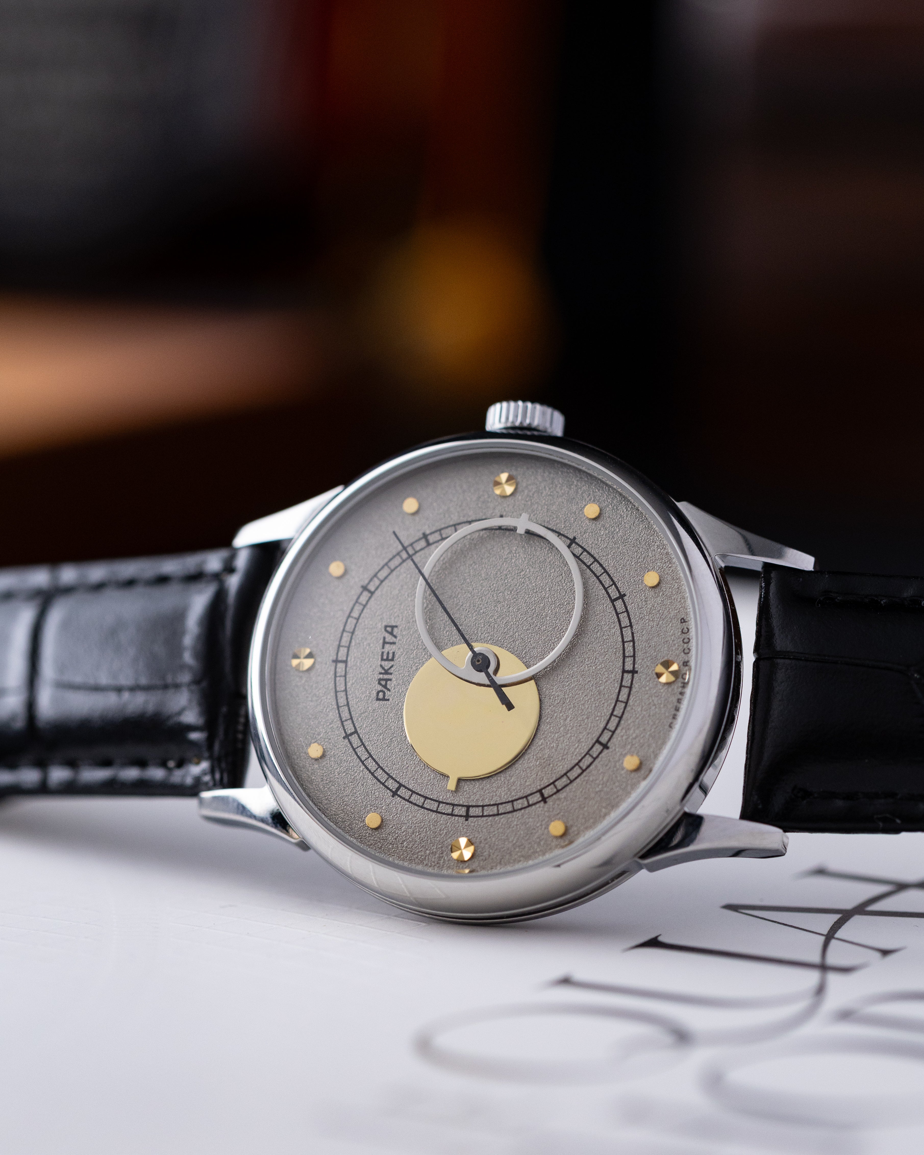 Raketa Vintage Soviet Watch "Copernicus Night", Silver Dial, Jumbo Case, Cal.2609 - DuMarko