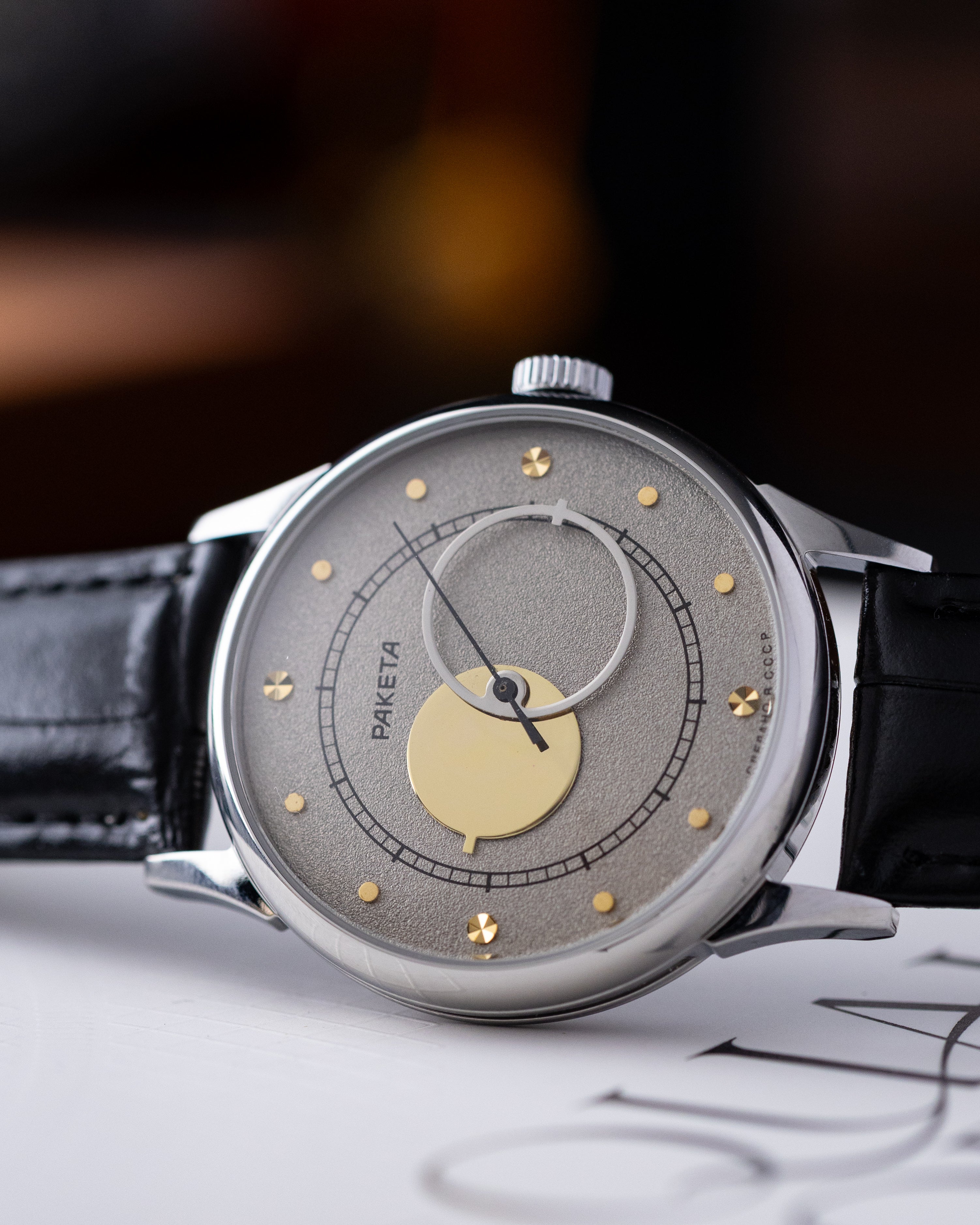 Raketa Vintage Soviet Watch "Copernicus Night", Silver Dial, Jumbo Case, Cal.2609 - DuMarko