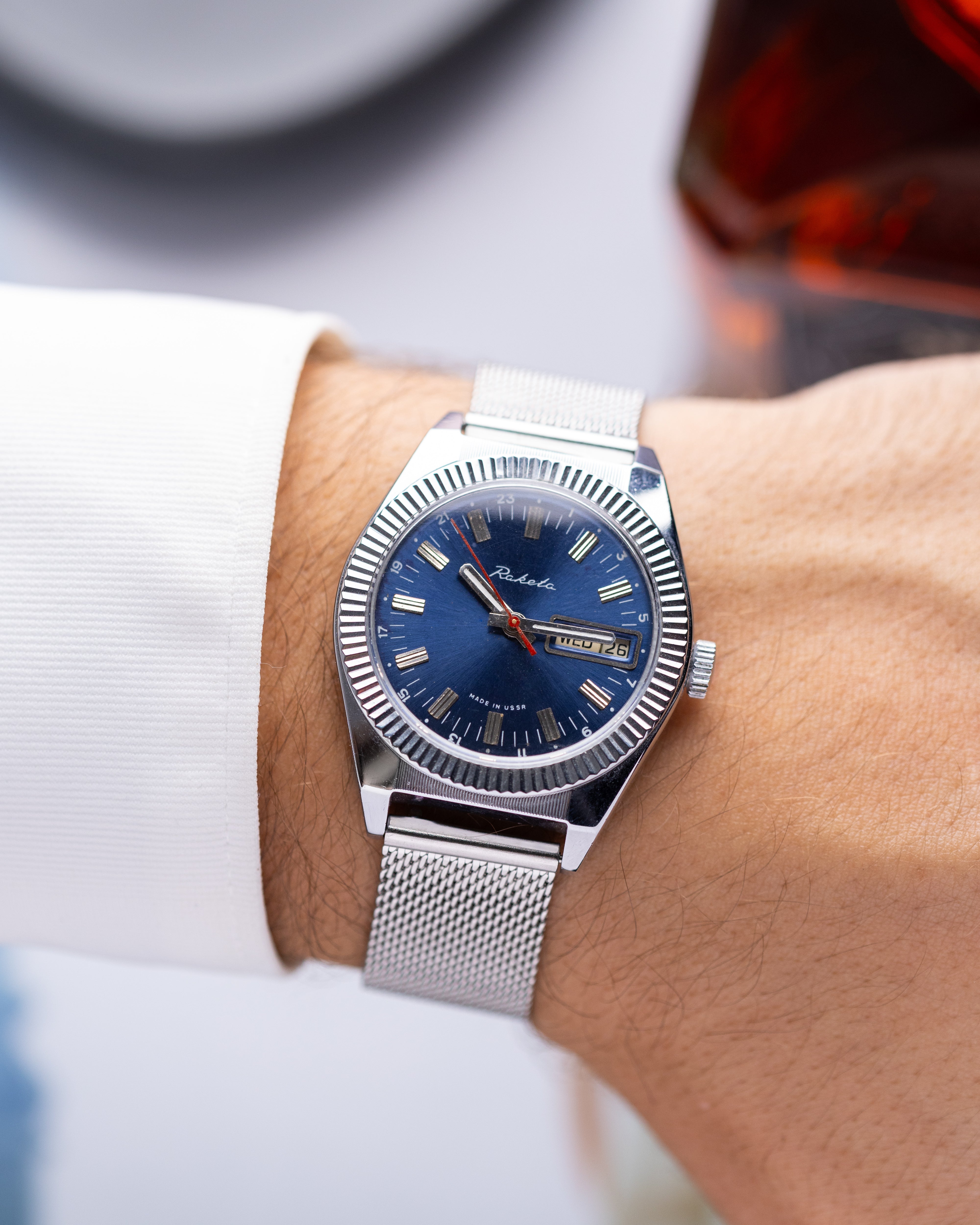 Raketa Vintage watch 24 hours Original dial Oversize case 39 mm from 1970's - DuMarko