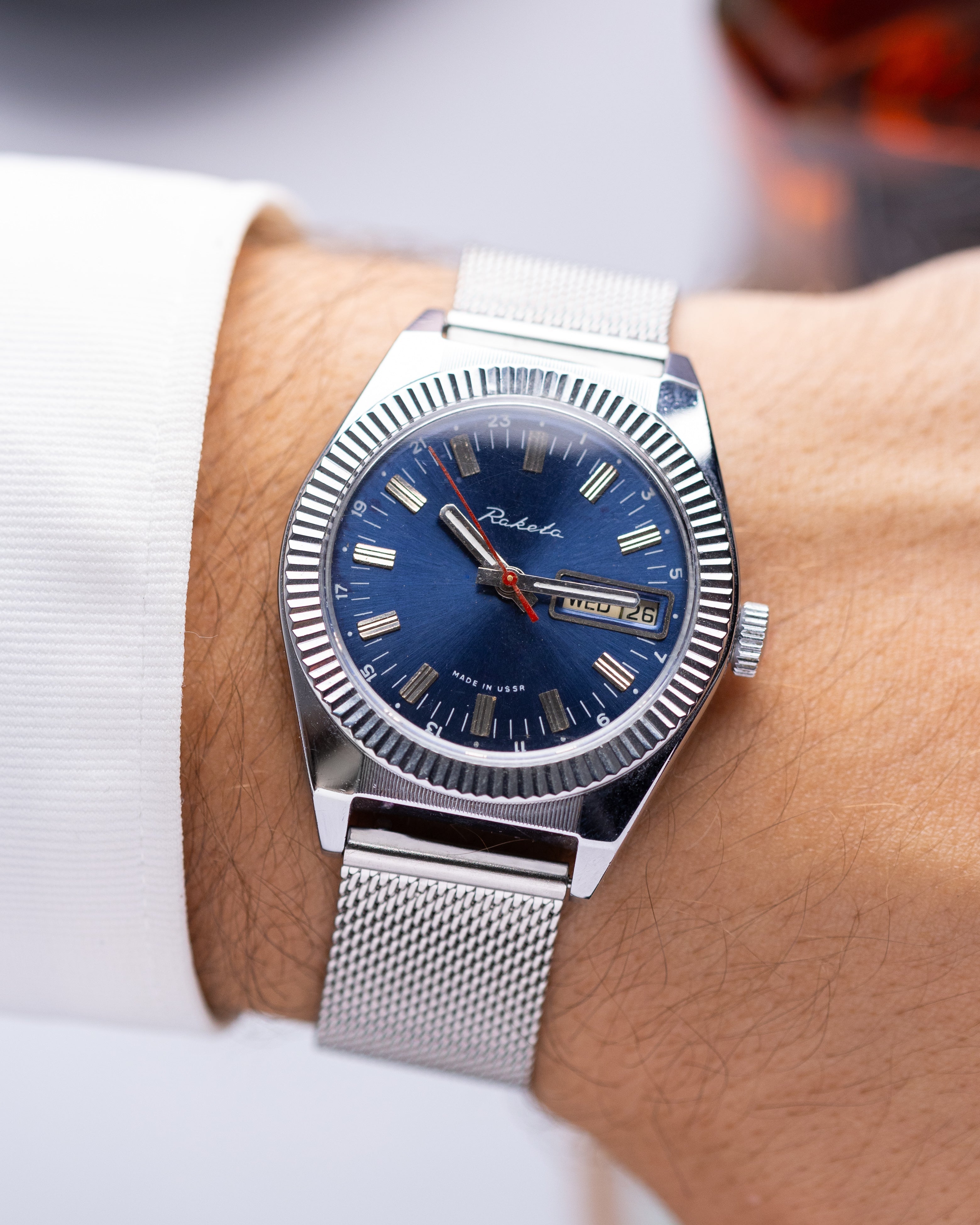 Raketa Vintage watch 24 hours Original dial Oversize case 39 mm from 1970's - DuMarko