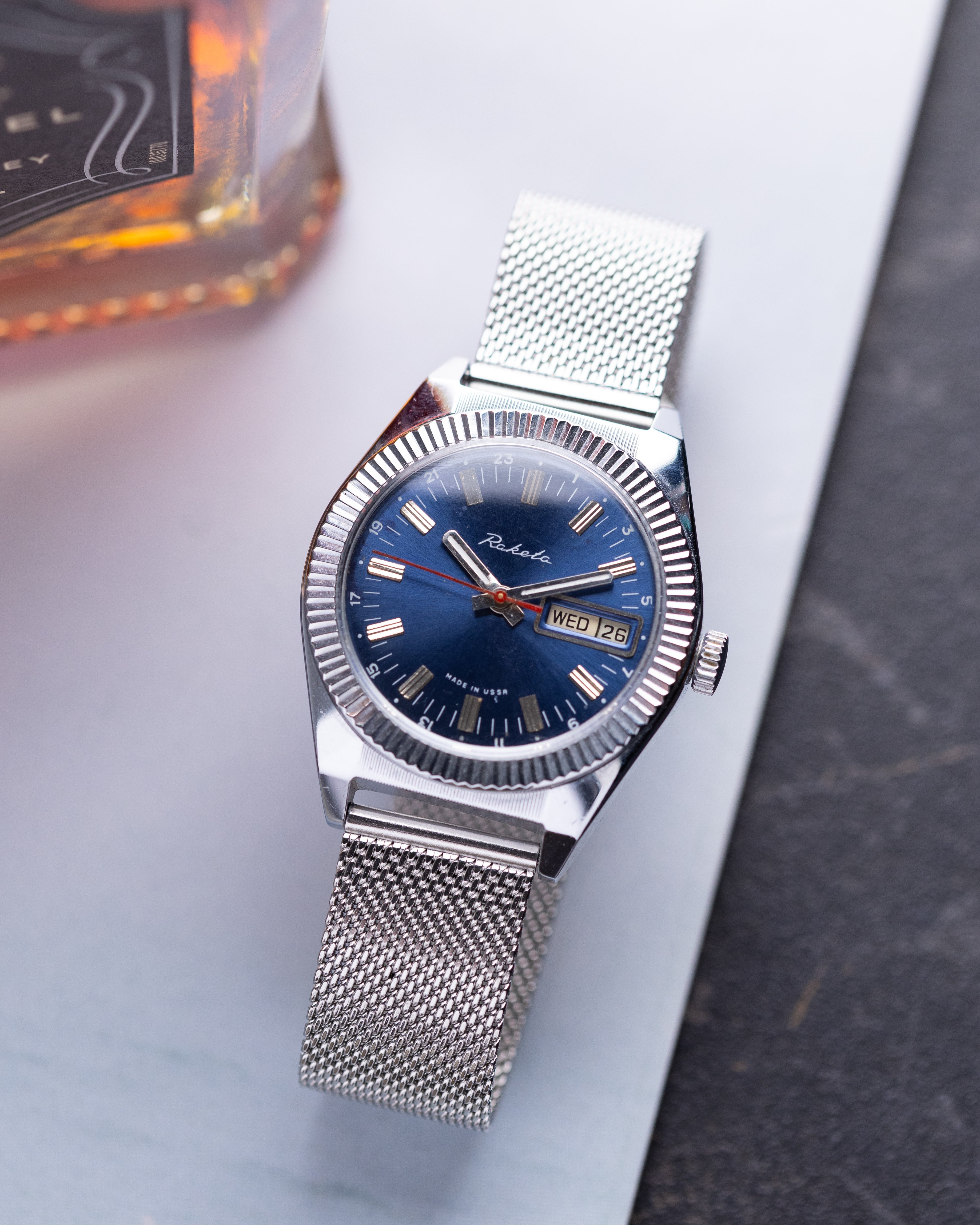 Raketa Vintage watch 24 hours Original dial Oversize case 39 mm from 1970's - DuMarko