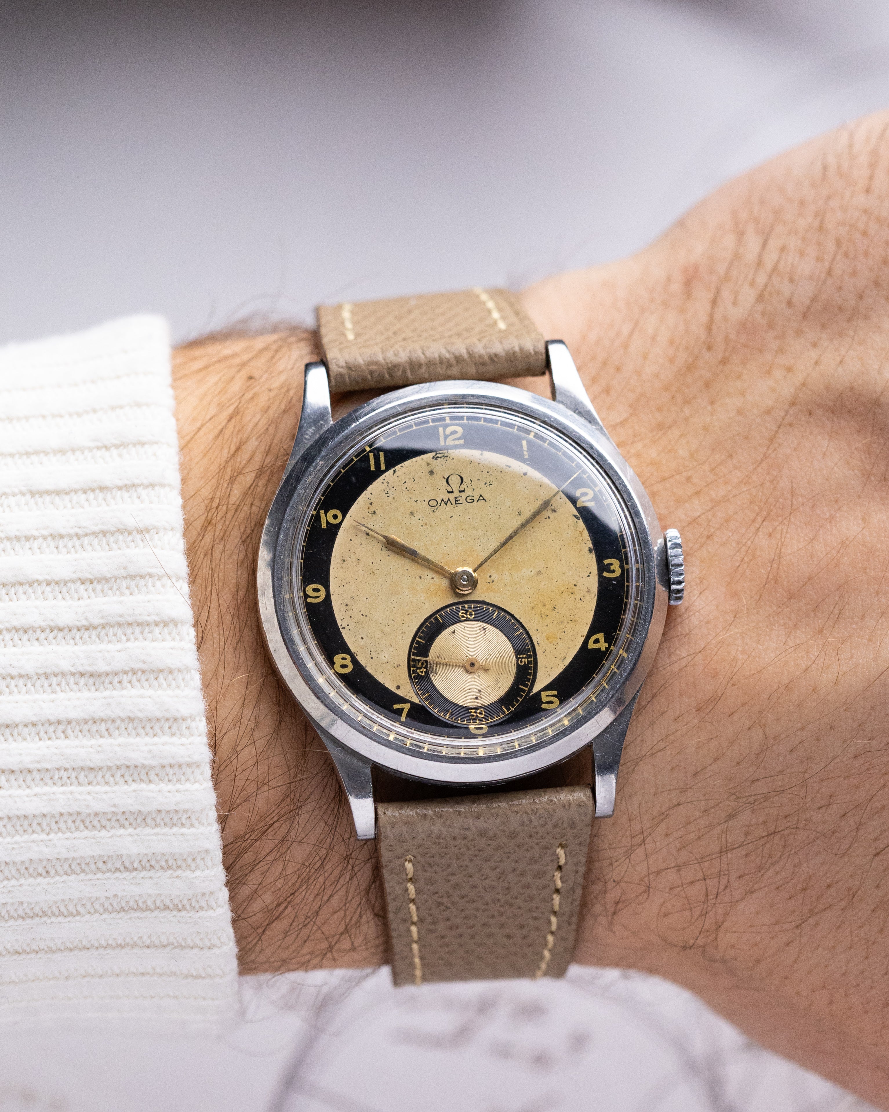 Rare Omega „Bullseye” Two - tone dial, Oversize case 37 mm, Vintage Omega CK839 - DuMarko