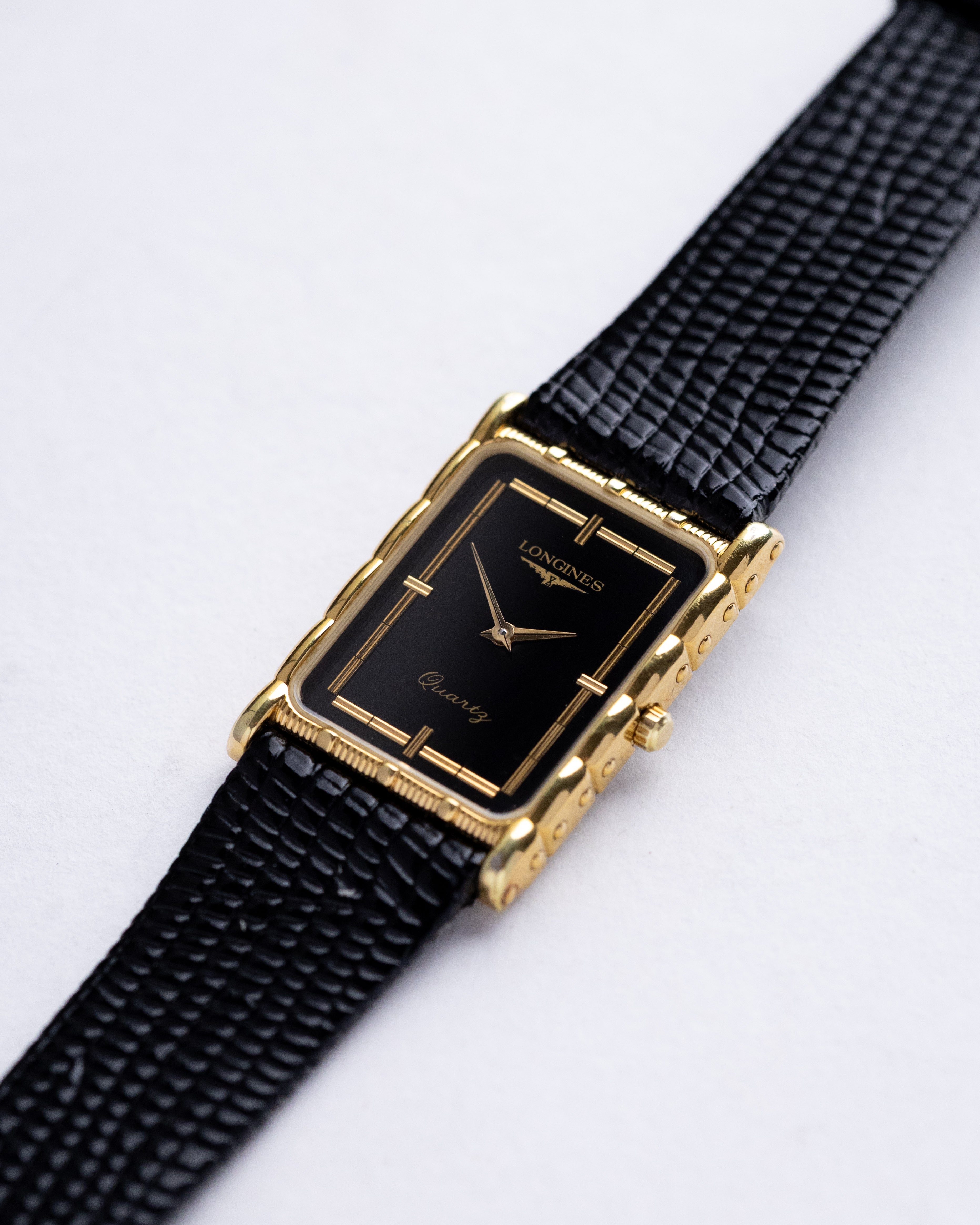 Rare Vintage Longines Art Deco Tank, Textured Case, Two - Tone Dial, Quartz Cal. L963.4, Box and papers - DuMarko