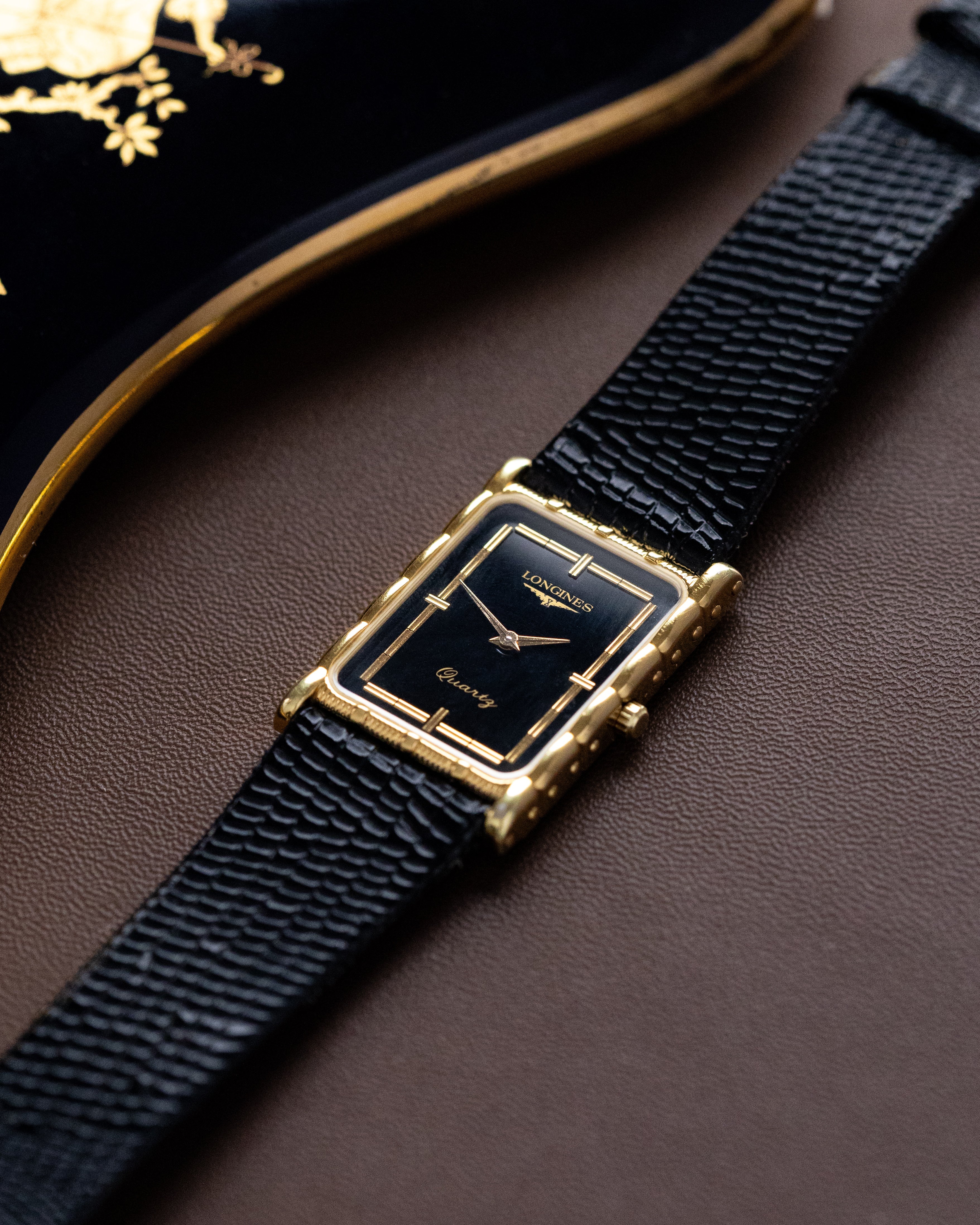 Rare Vintage Longines Art Deco Tank, Textured Case, Two - Tone Dial, Quartz Cal. L963.4, Box and papers - DuMarko