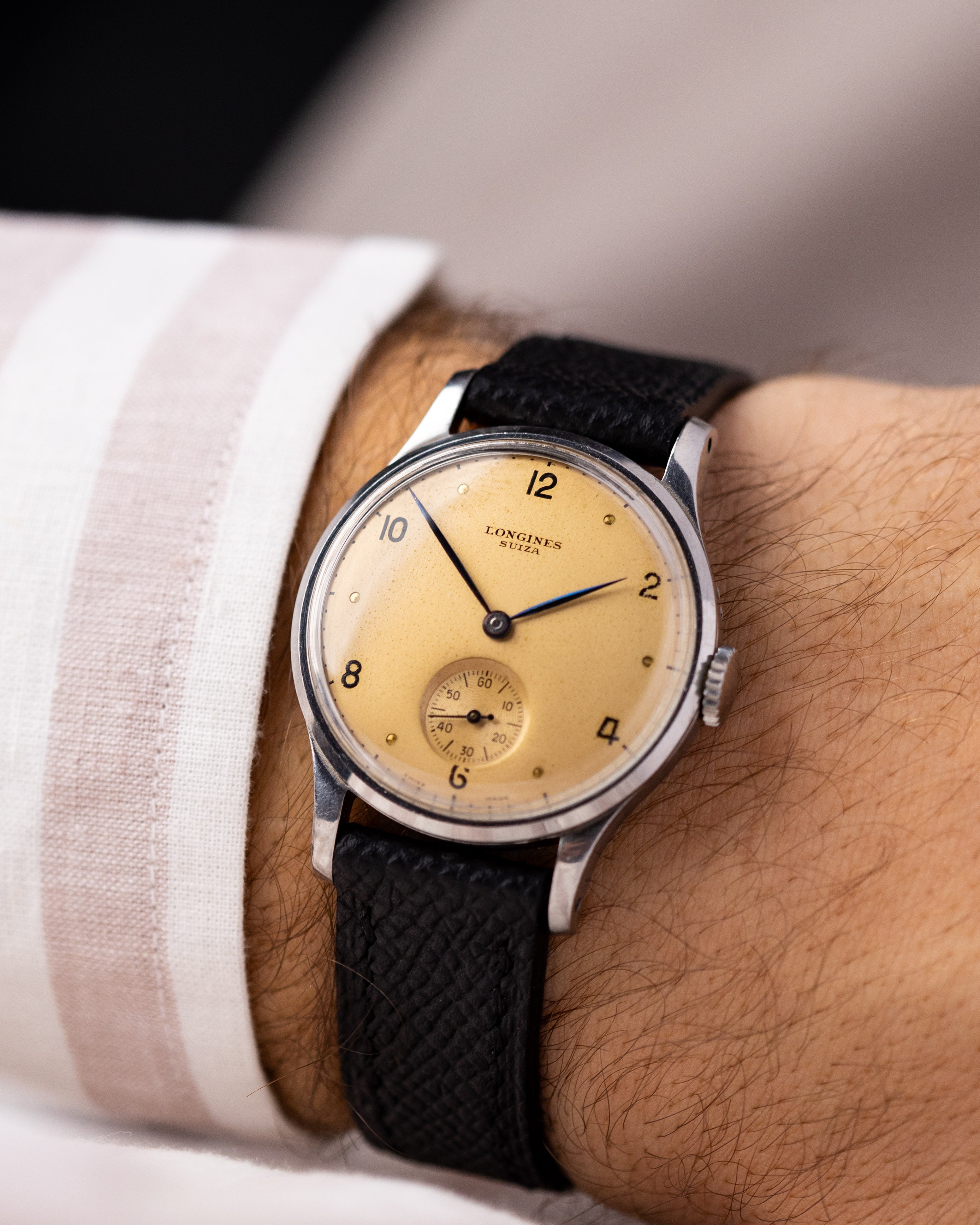 Rare Vintage Longines "Suiza" Swiss Watch, Ref. 23416 - 147, Original Salmon dial from 1946 - DuMarko