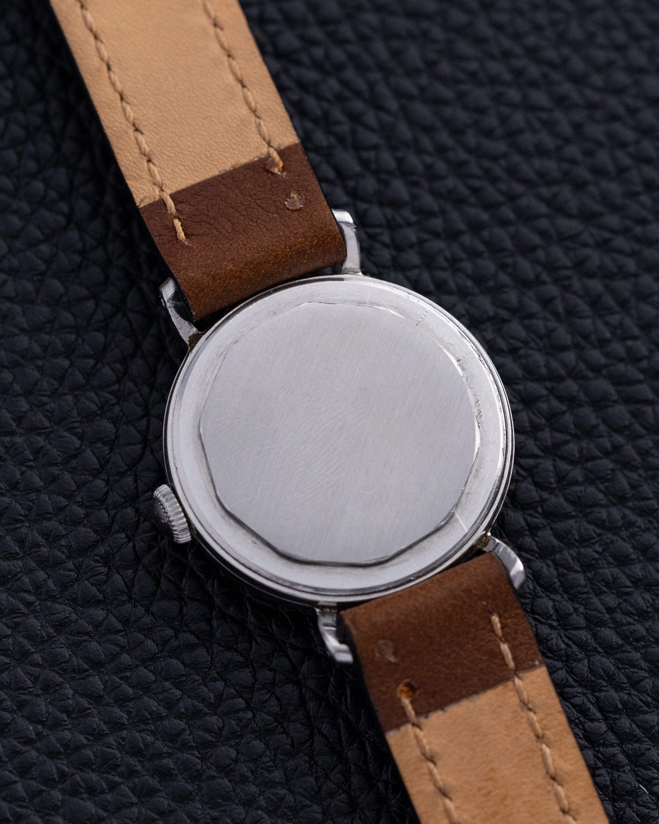 Rare Vintage Movado Calatrava in 32,5 mm Borgel case, Two - tone dial, Military Swiss Watch from 1940's - DuMarko