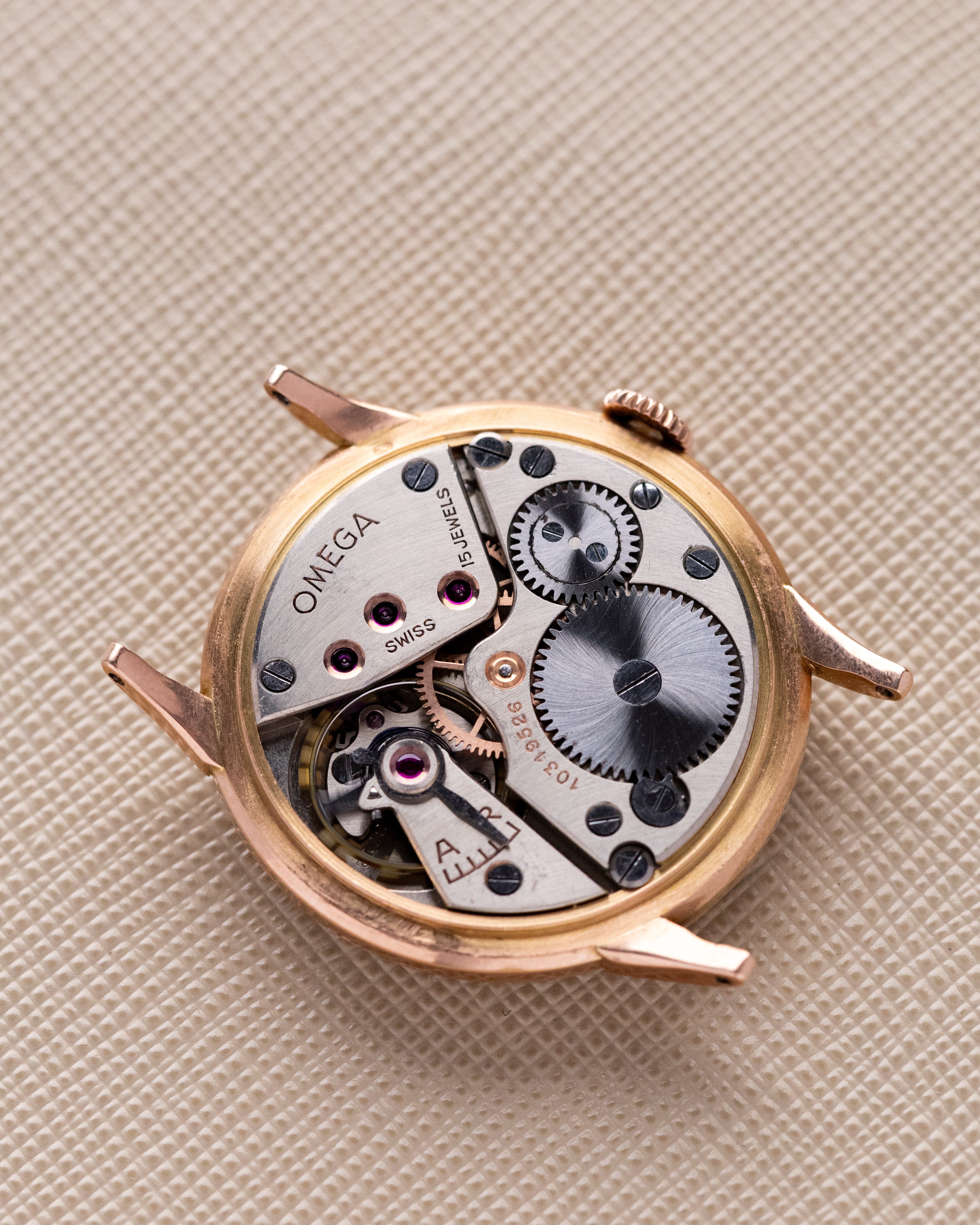 Rare Vintage Omega Dress Watch, Two - Tone Dial, Sub - Second, Solid 18K Rose Gold, Cal. 30T2 from1944 - DuMarko