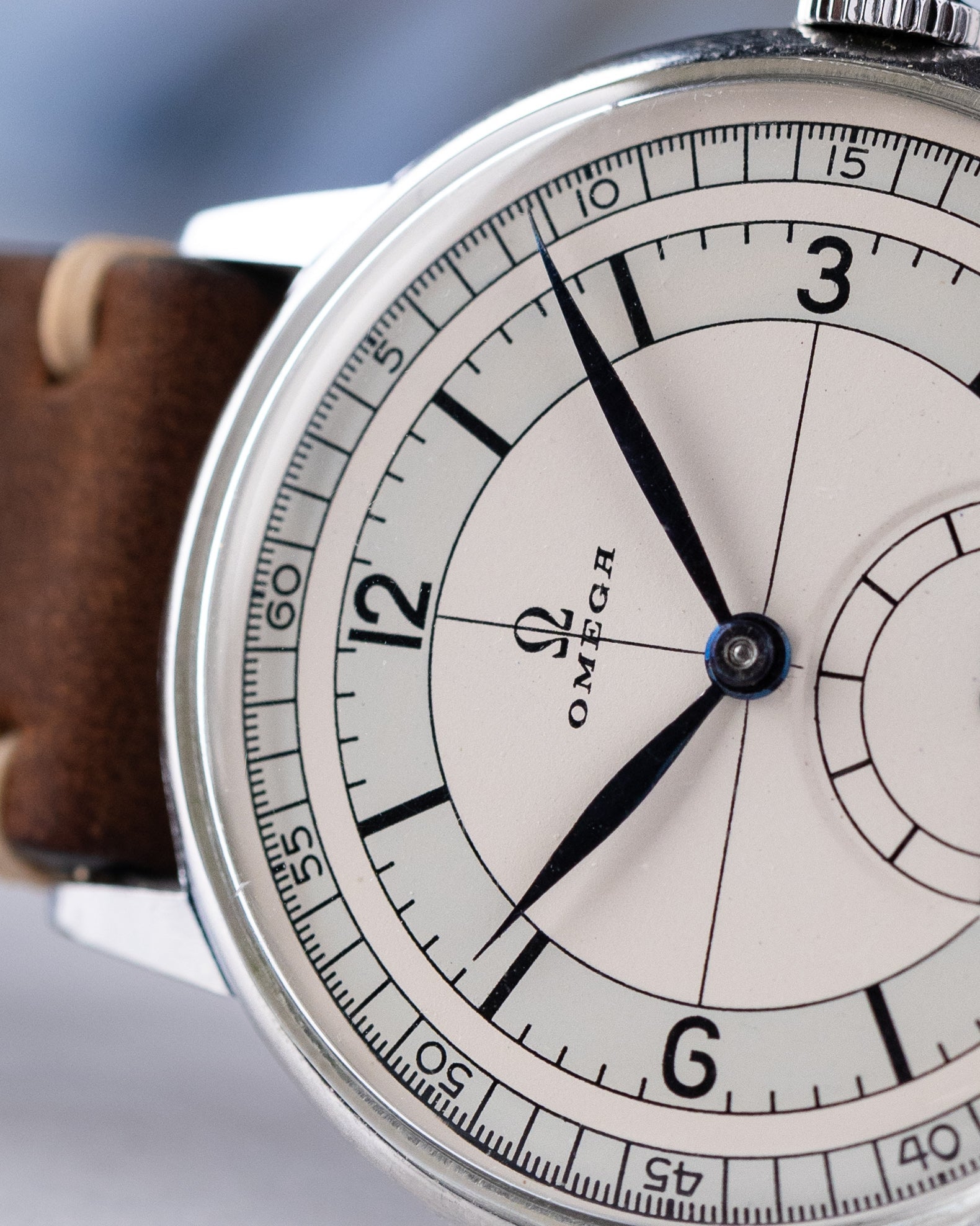 Rare Vintage Watch "Omega Calatrava Sector Dial", Oversized Swiss Watch - DuMarko