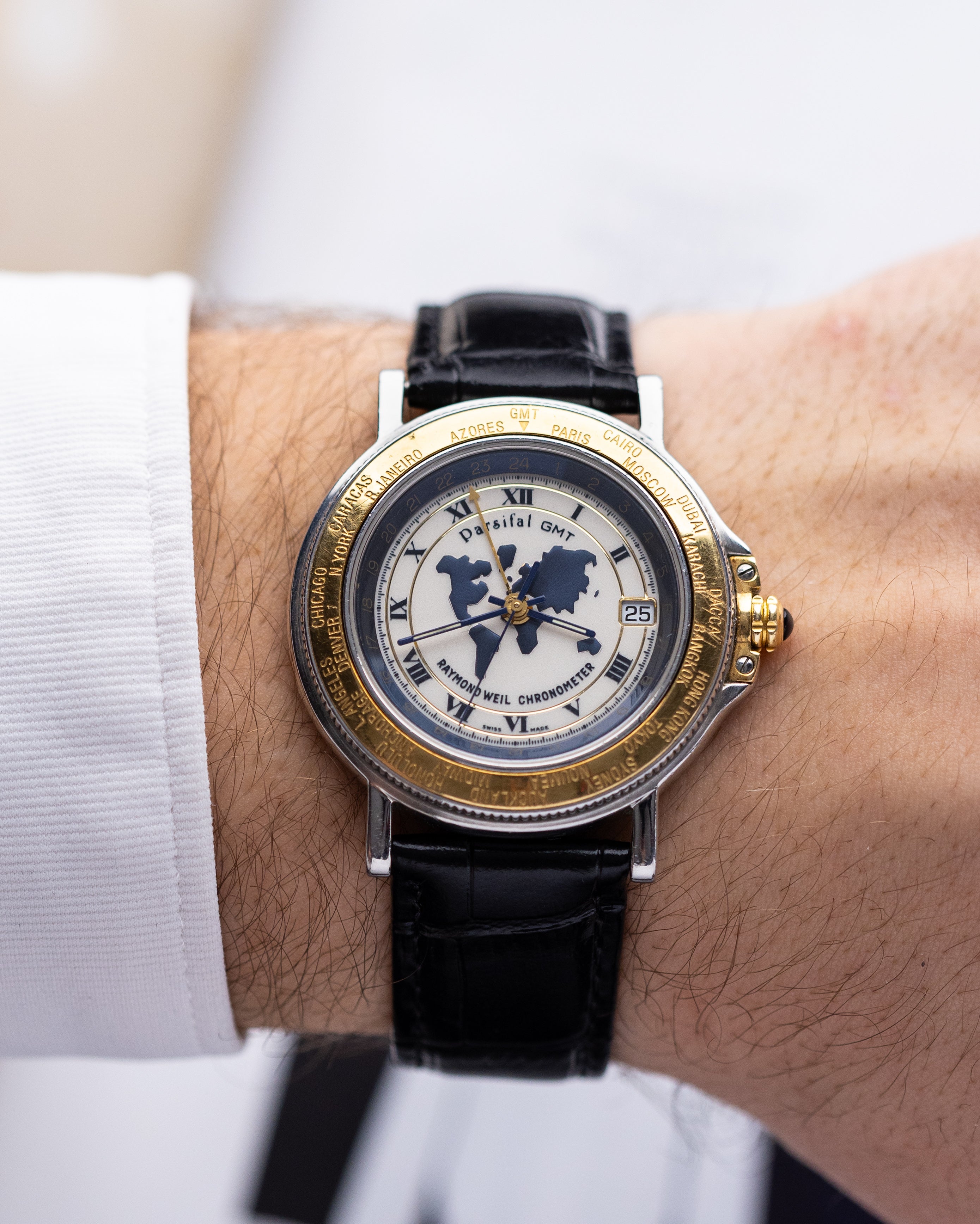 Raymond Weil Vintage Parfisal GMT Chronometer Worldtimer, Ref. 2989, Swiss Made - DuMarko