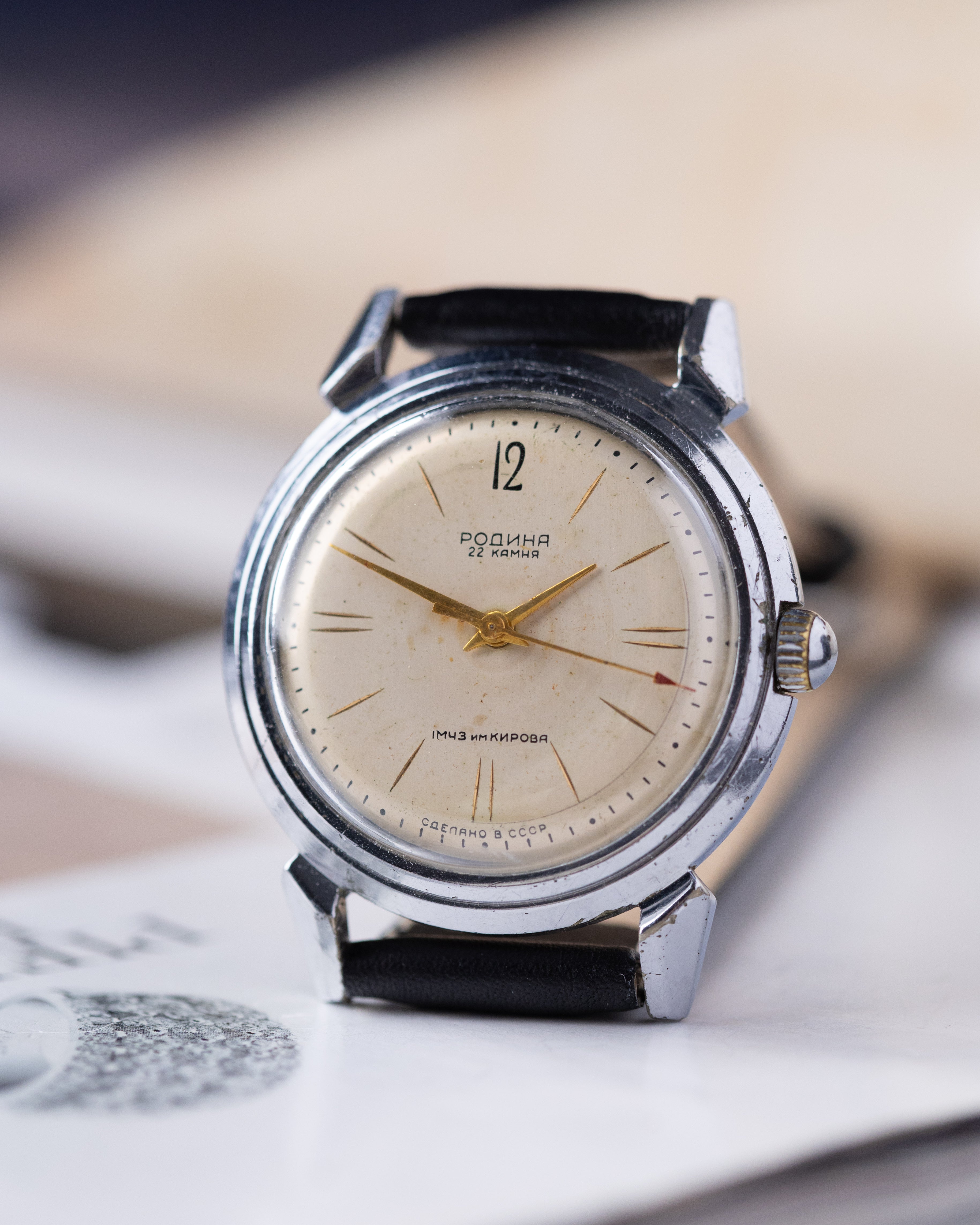 Rodina Vintage Soviet Watch, Crab/Claw Lugs, Automatic, Made in USSR - DuMarko