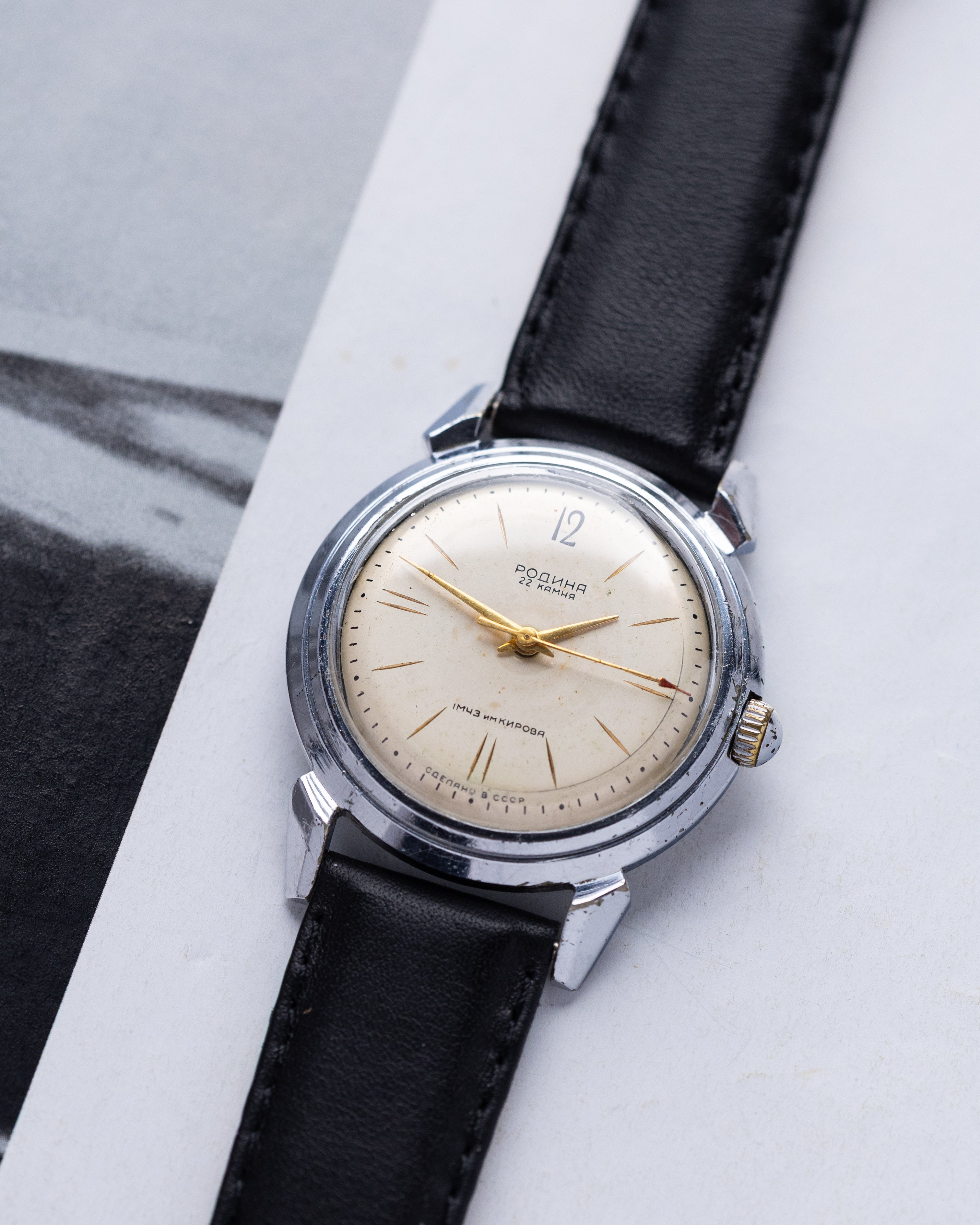 Rodina Vintage Soviet Watch, Crab/Claw Lugs, Automatic, Made in USSR - DuMarko