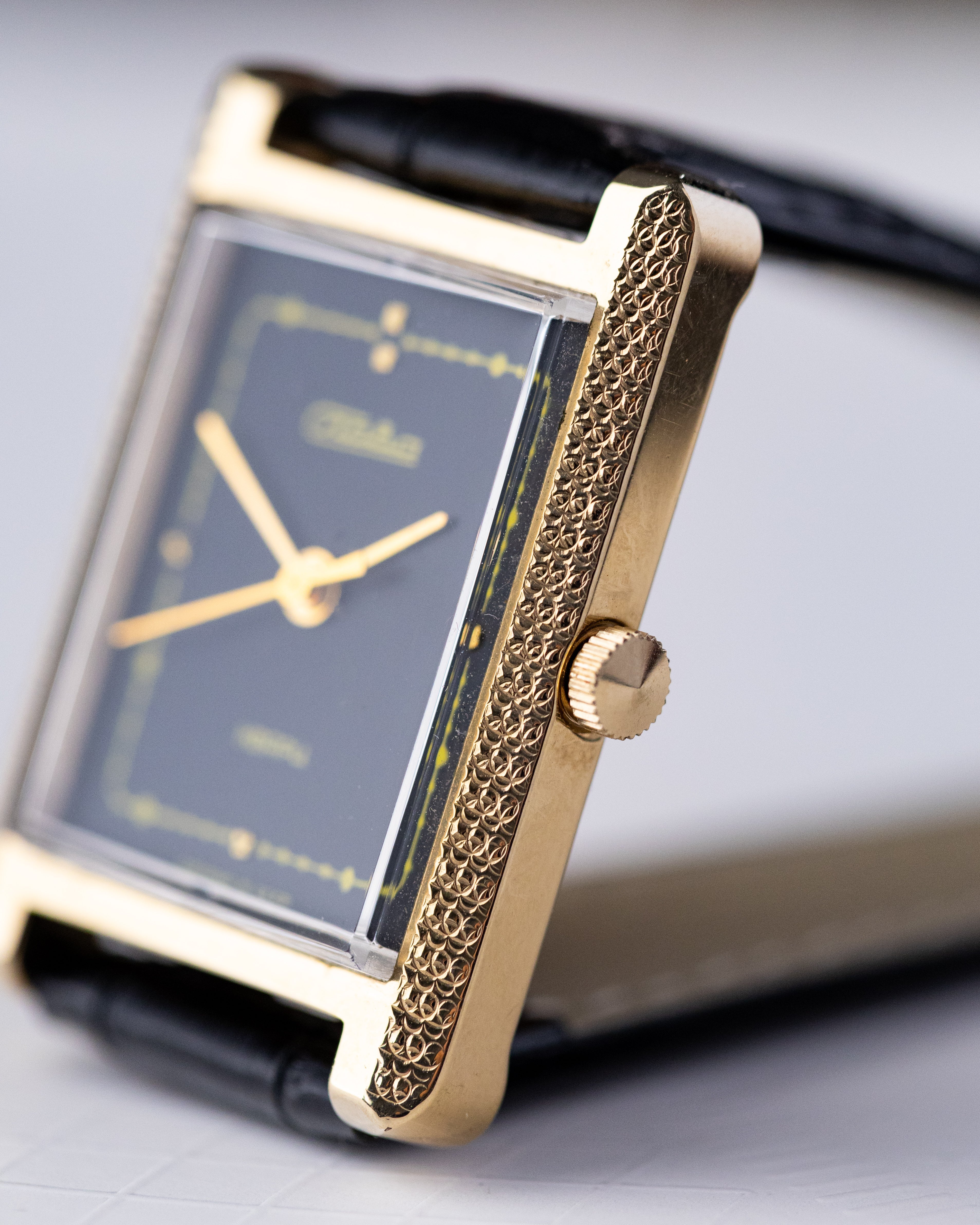 Slava Art Deco Tank, Vintage Unisex Watch, Black Dial, Made in USSR - DuMarko