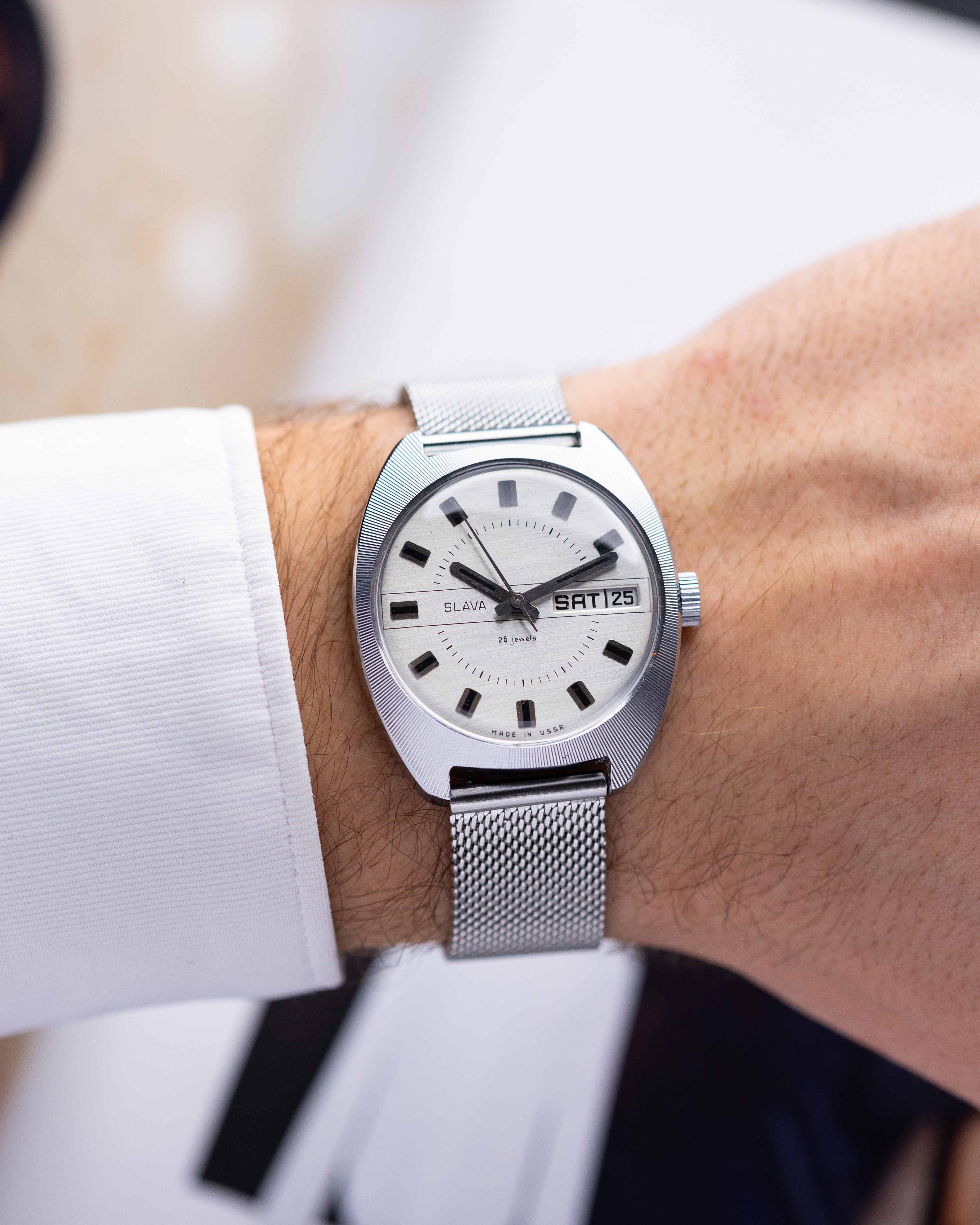 Slava NOS, Vintage Soviet Watch, Sunray Dial, Double Calendar, Made in USSR - DuMarko