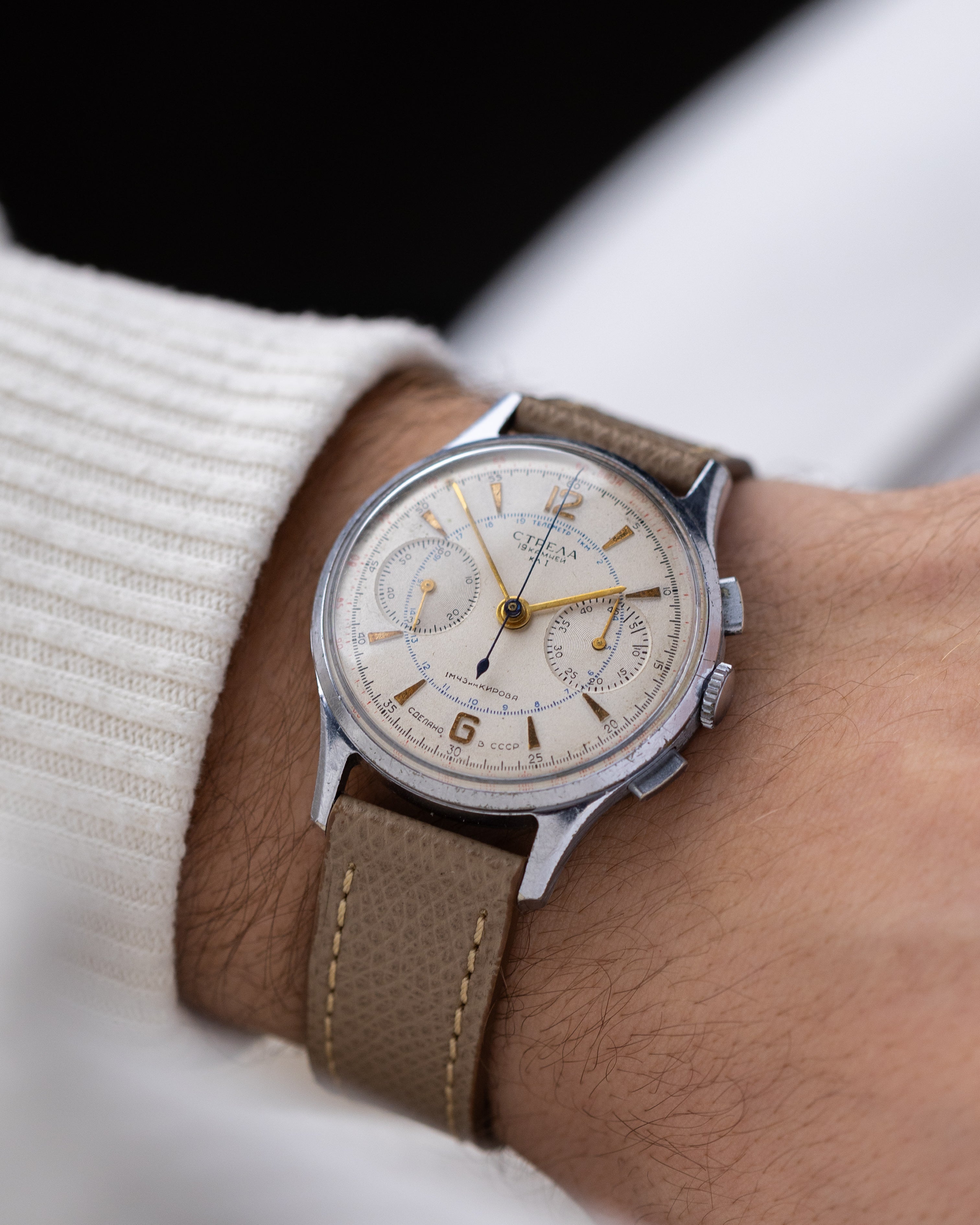 Soviet Vintage Chronograph Strela Original cal.3017 for Aviarors, Watch + Pilot's Certificate - DuMarko