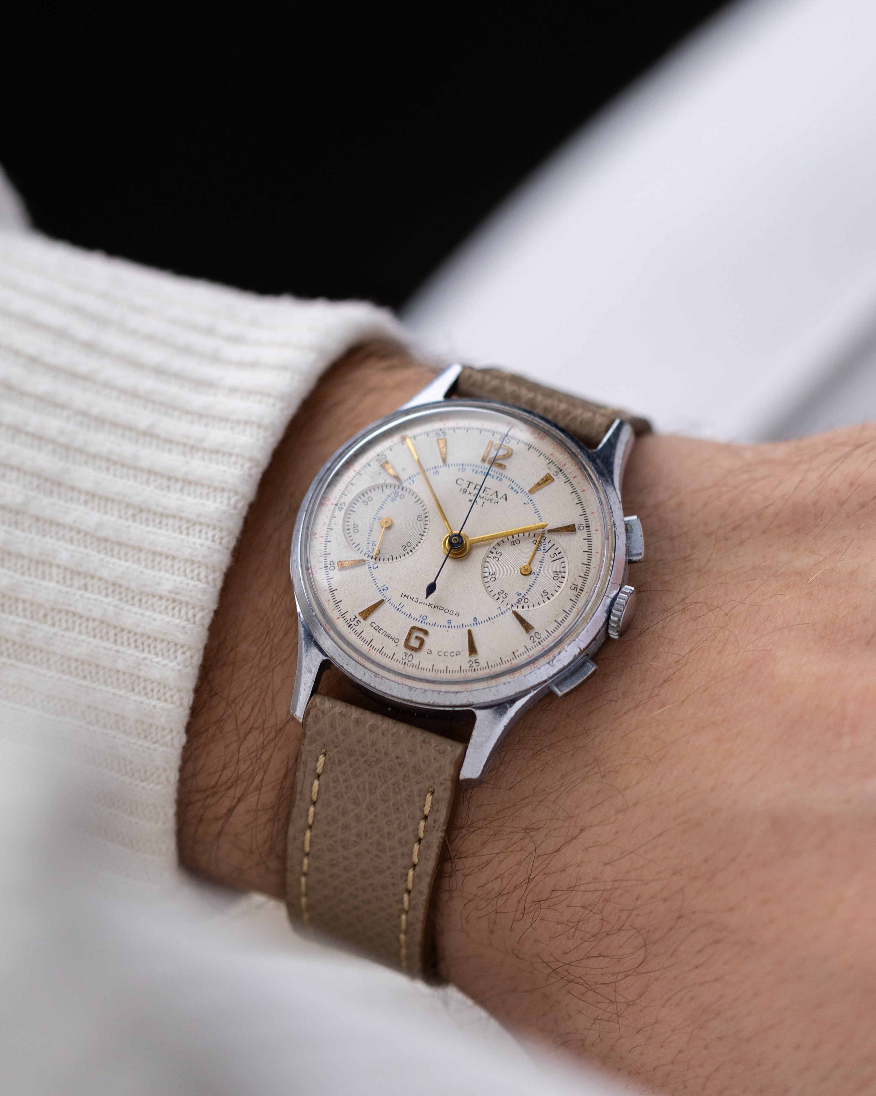 Soviet Vintage Chronograph Strela Original cal.3017 for Aviarors, Watch + Pilot's Certificate - DuMarko