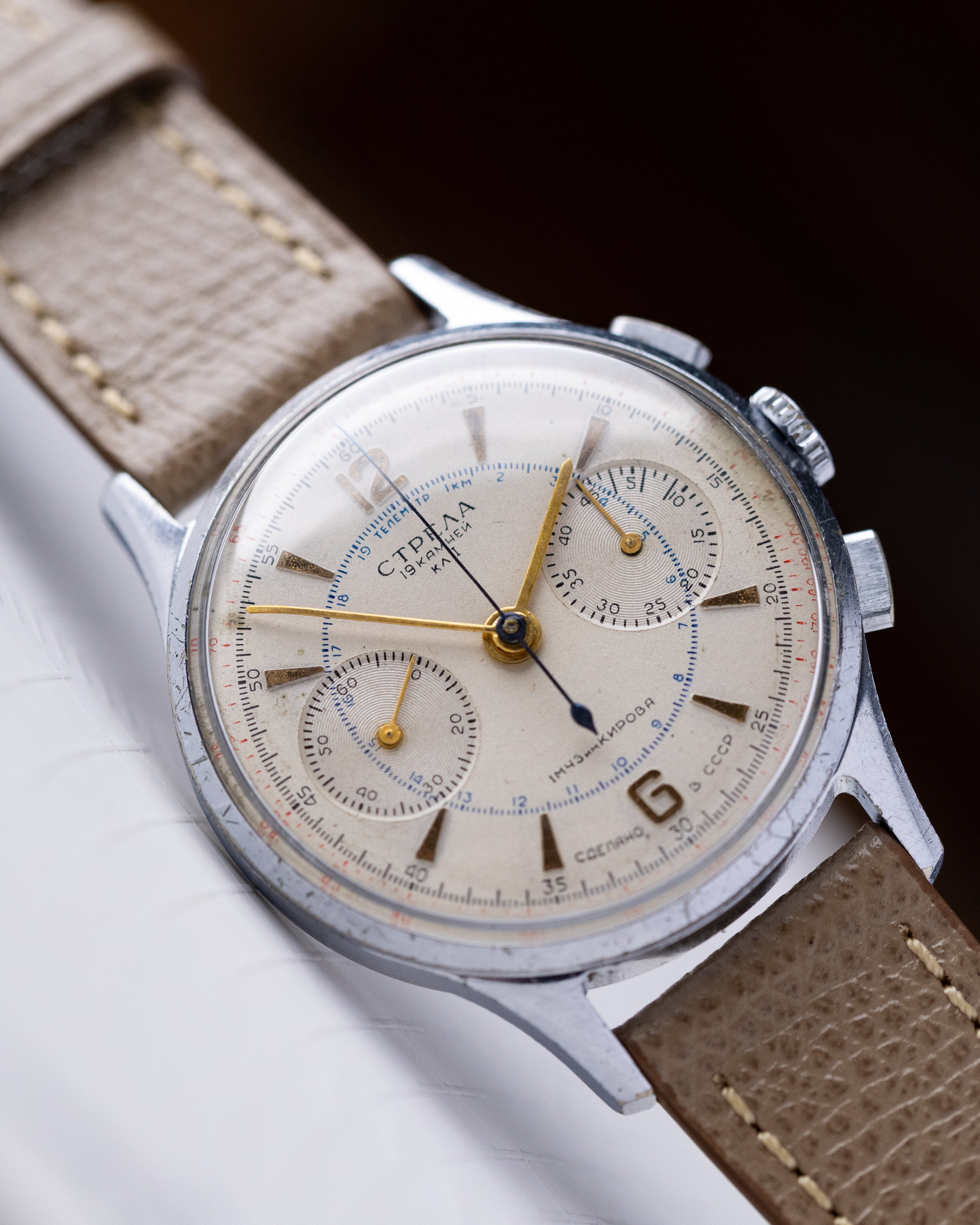 Soviet Vintage Chronograph Strela Original cal.3017 for Aviarors, Watch + Pilot's Certificate - DuMarko
