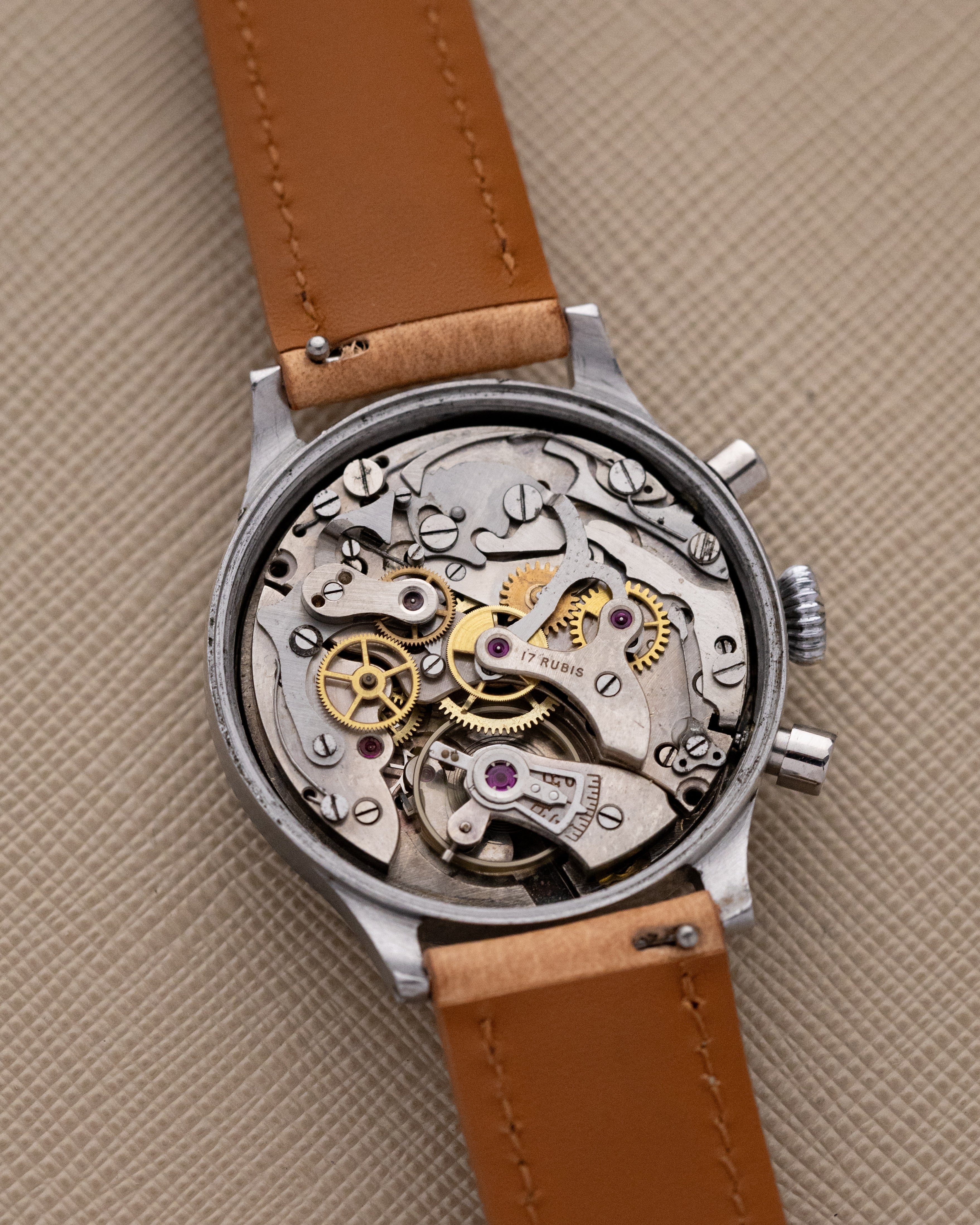 Vintage Baume & Mercier Geneve Chronograph, Landeron 48, Rare Black Dial from 1950's - DuMarko