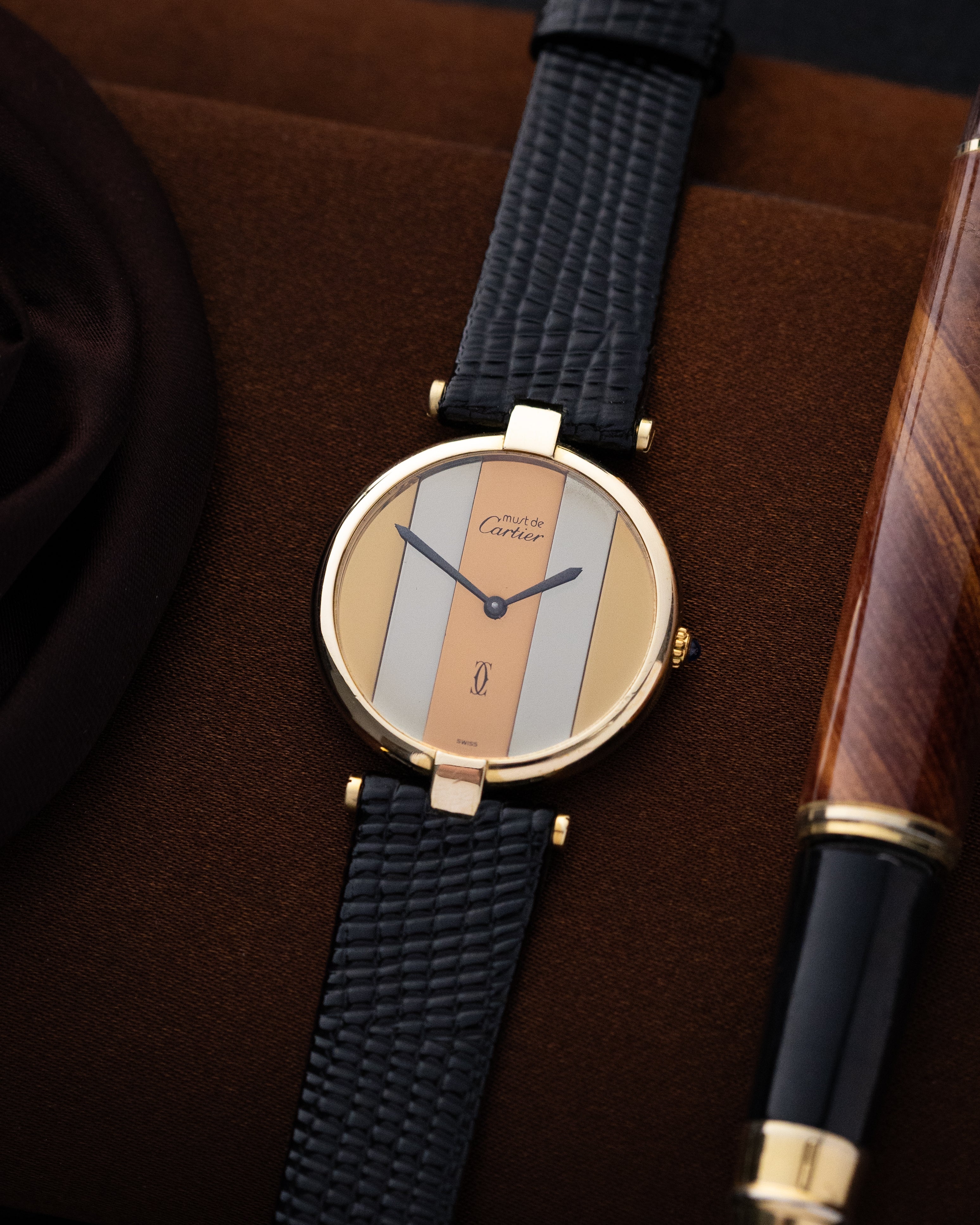 Vintage Cartier Must de Vendôme, Trinity Dial, Vermeil case, Swiss Men's Watch - DuMarko