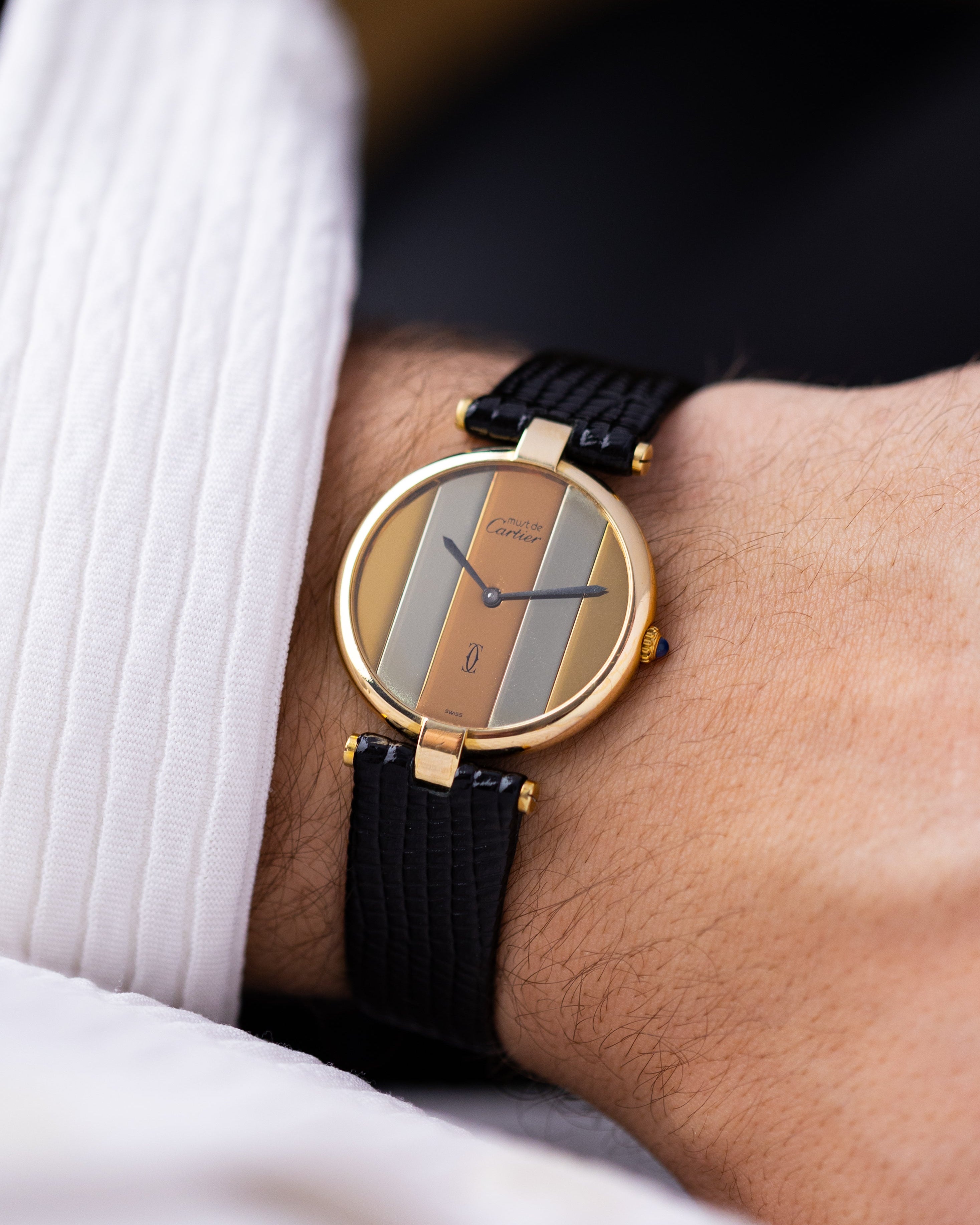 Vintage Cartier Must de Vendôme, Trinity Dial, Vermeil case, Swiss Men's Watch - DuMarko