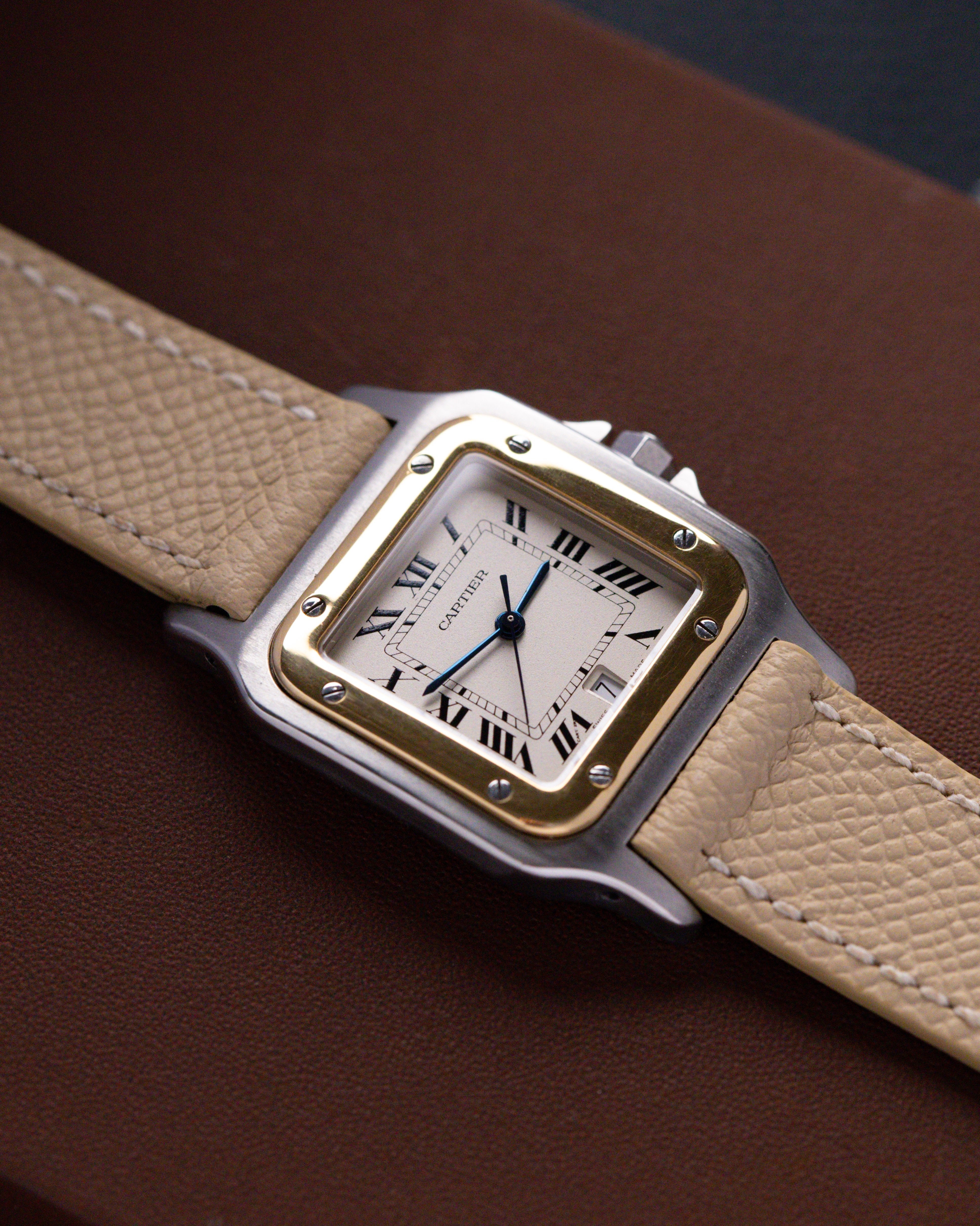 Vintage Cartier Santos Dumont, Quartz, Ref. 187901, Roman numerals, Date window from 1990's - DuMarko