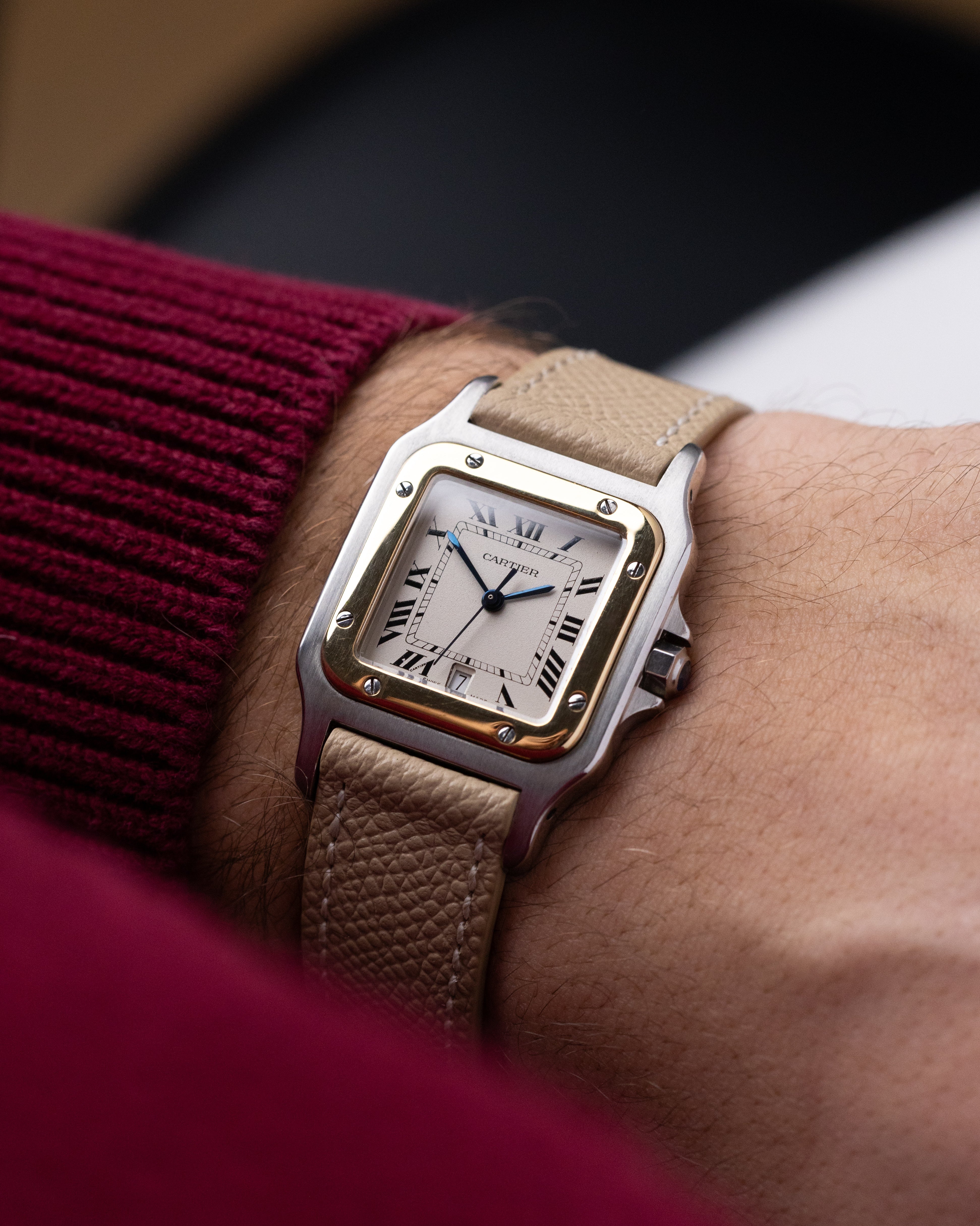 Vintage Cartier Santos Dumont, Quartz, Ref. 187901, Roman numerals, Date window from 1990's - DuMarko